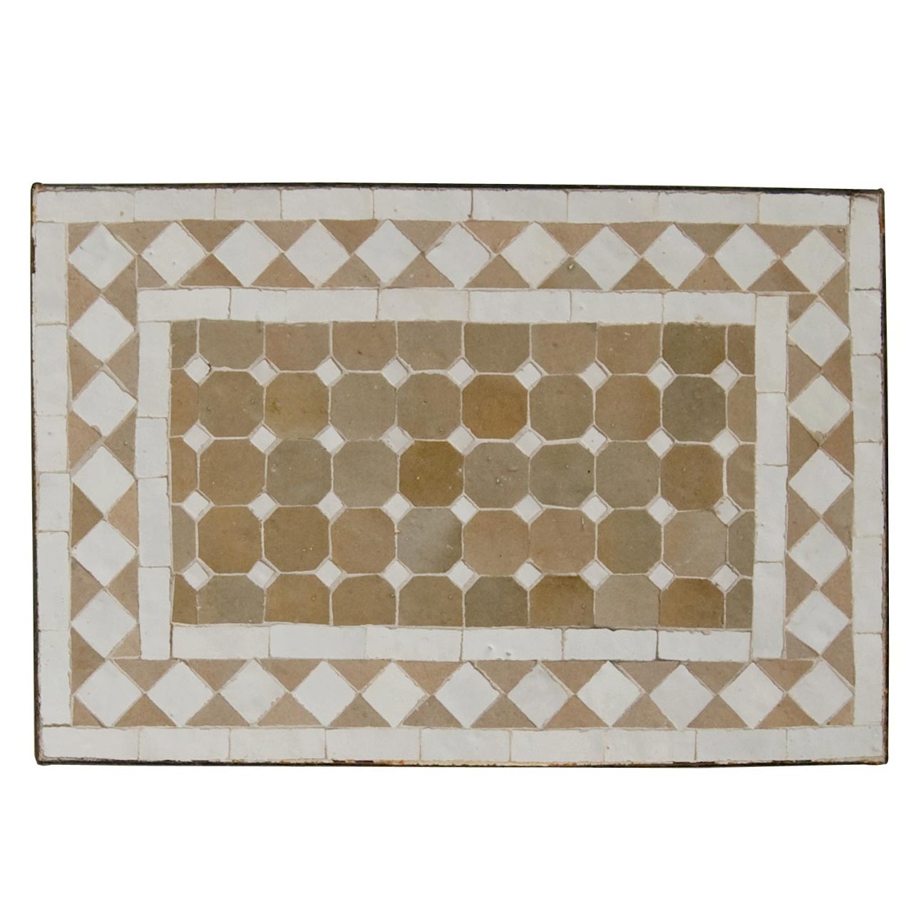 Rechteckiger Mosaiktisch L, beige, B 50 cm, T 30 cm, H 50 cm
