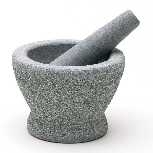 Mörser 'Pesto', grau/weiß, Ø 14,5 cm, H 10,5 cm