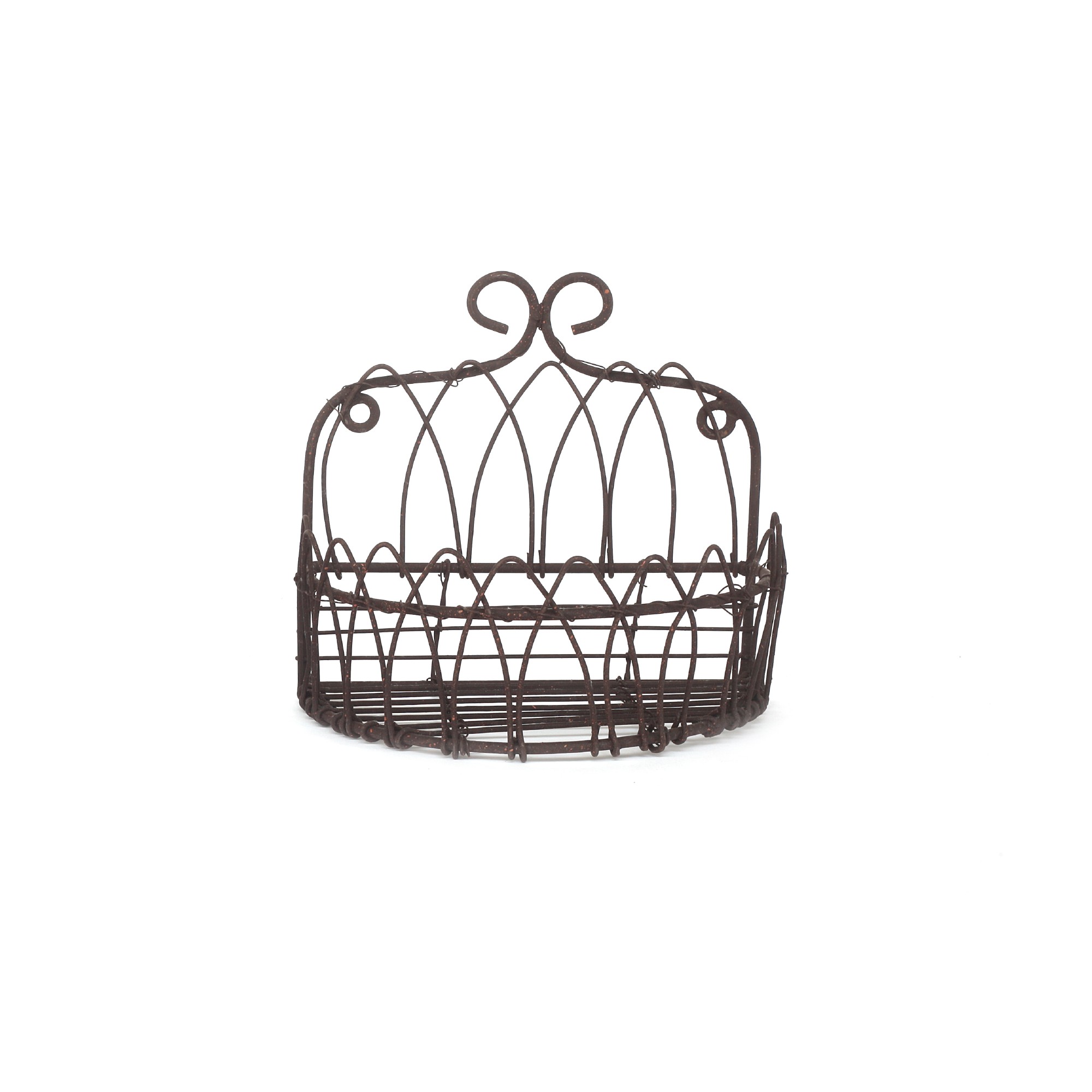 Drahtwandkorb, antik-braun, L 9 cm, B 14 cm, H 13 cm