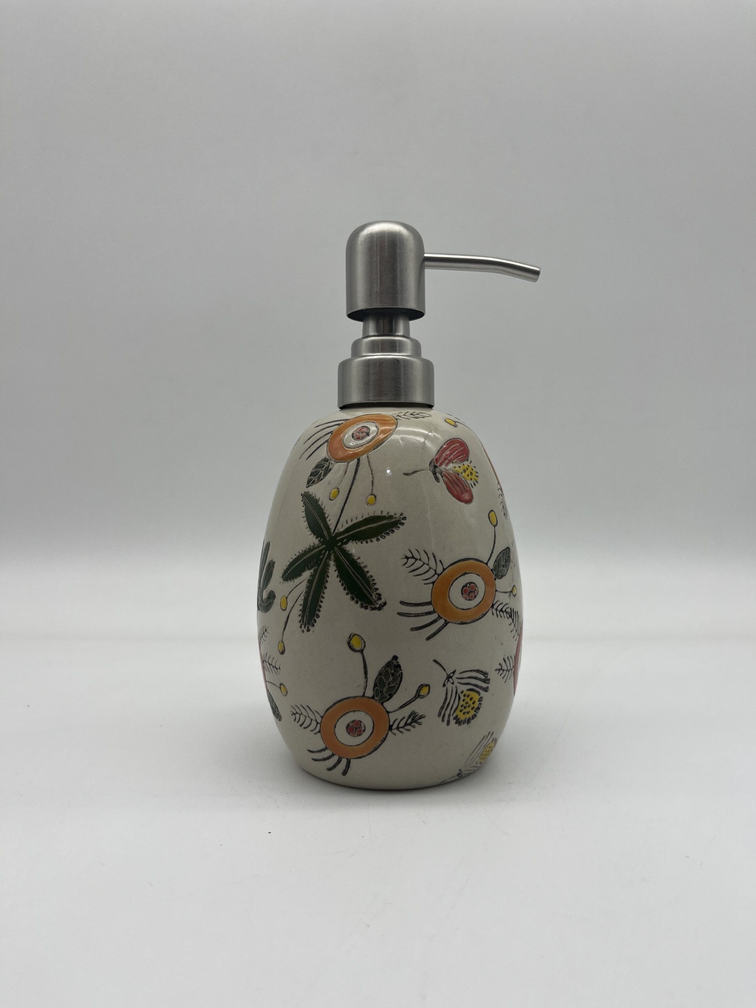 Seifenspender, beige/multicolor, Ø 8,5 cm, H 19,5 cm