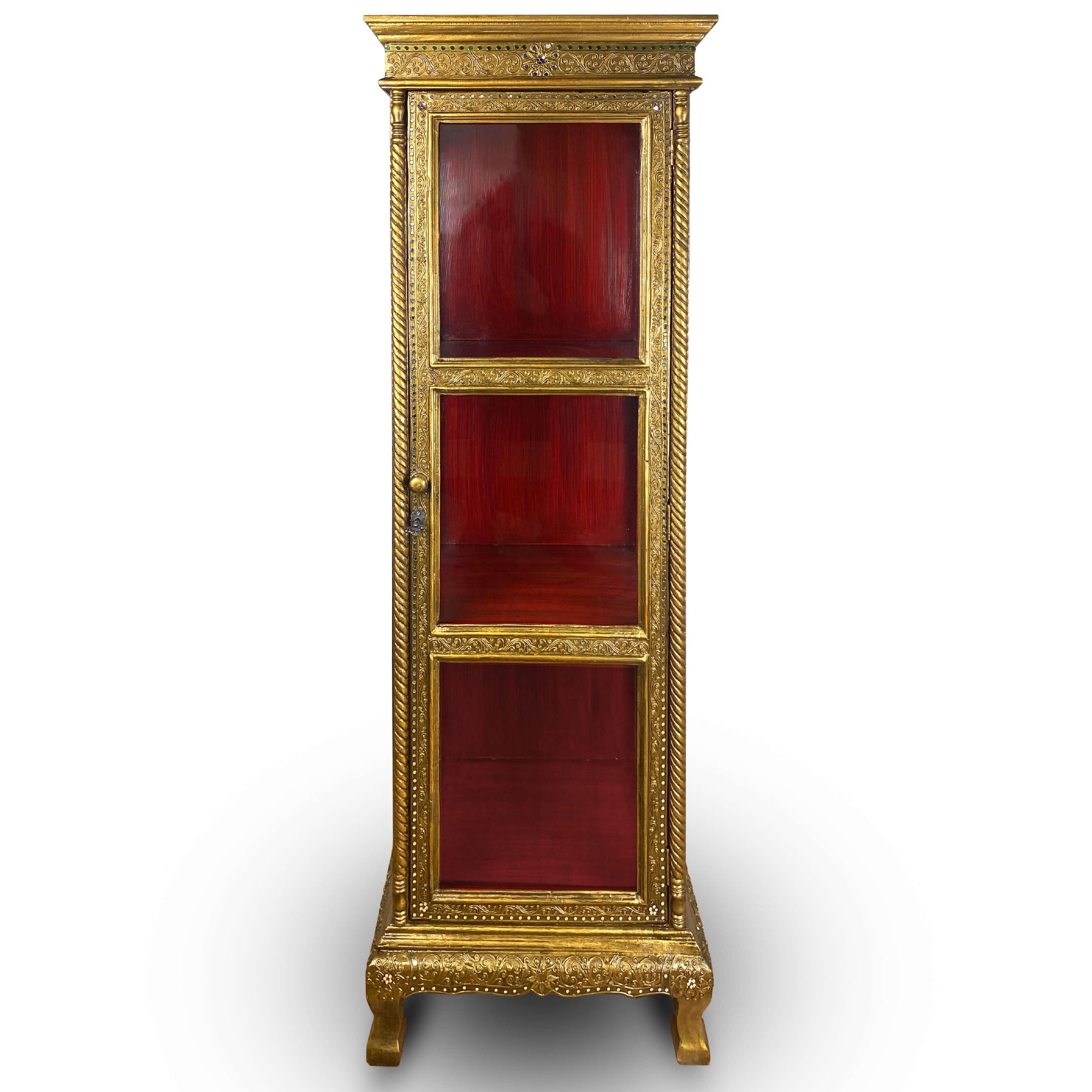 Vitrine 'Grand Palais', gold, B 50 cm, H 150 cm, T 40 cm