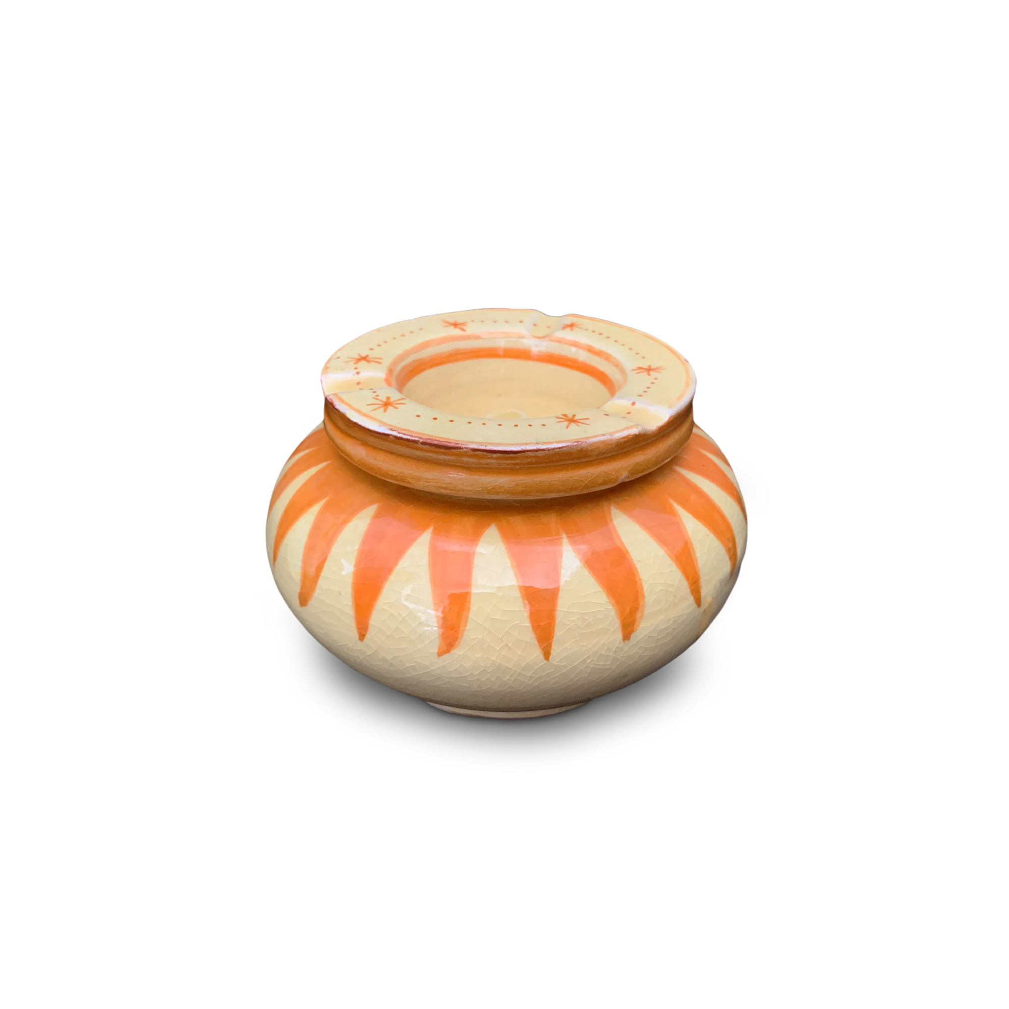 Wind-Aschenbecher, orange, gelb, H 8 cm, Ø 12 cm