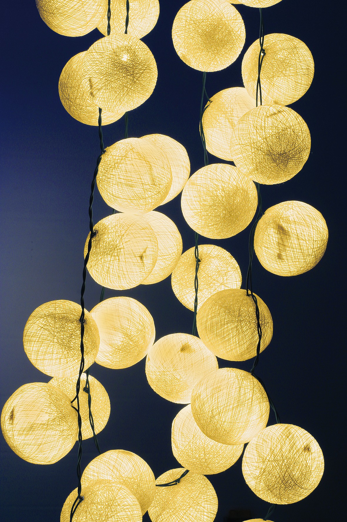 Lichterkette 20er Ping Pong, montiert, LED, natural, L 320 cm