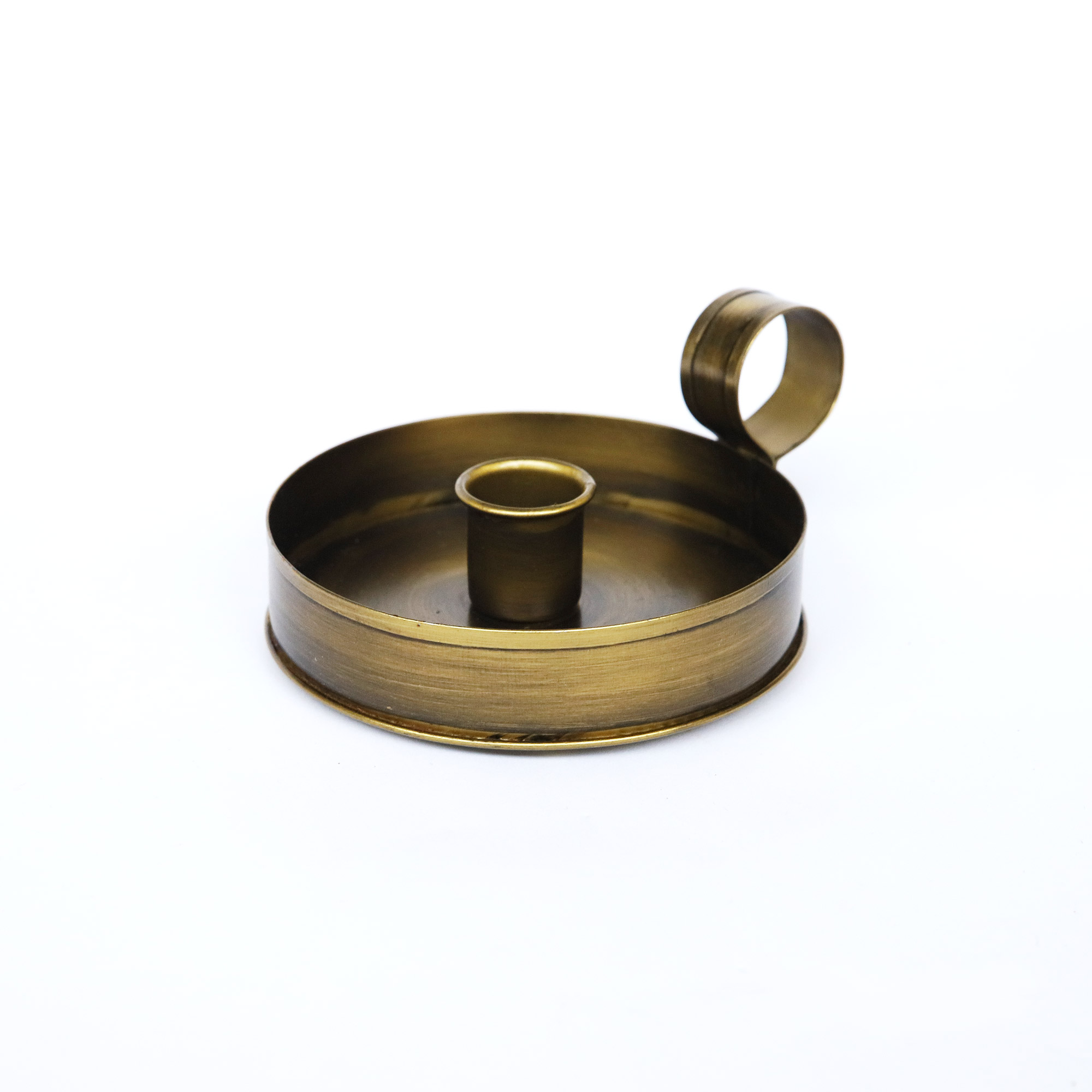 Kerzenhalter rund mit Griff, Ø 11 cm, L 13 cm, H 6 cm