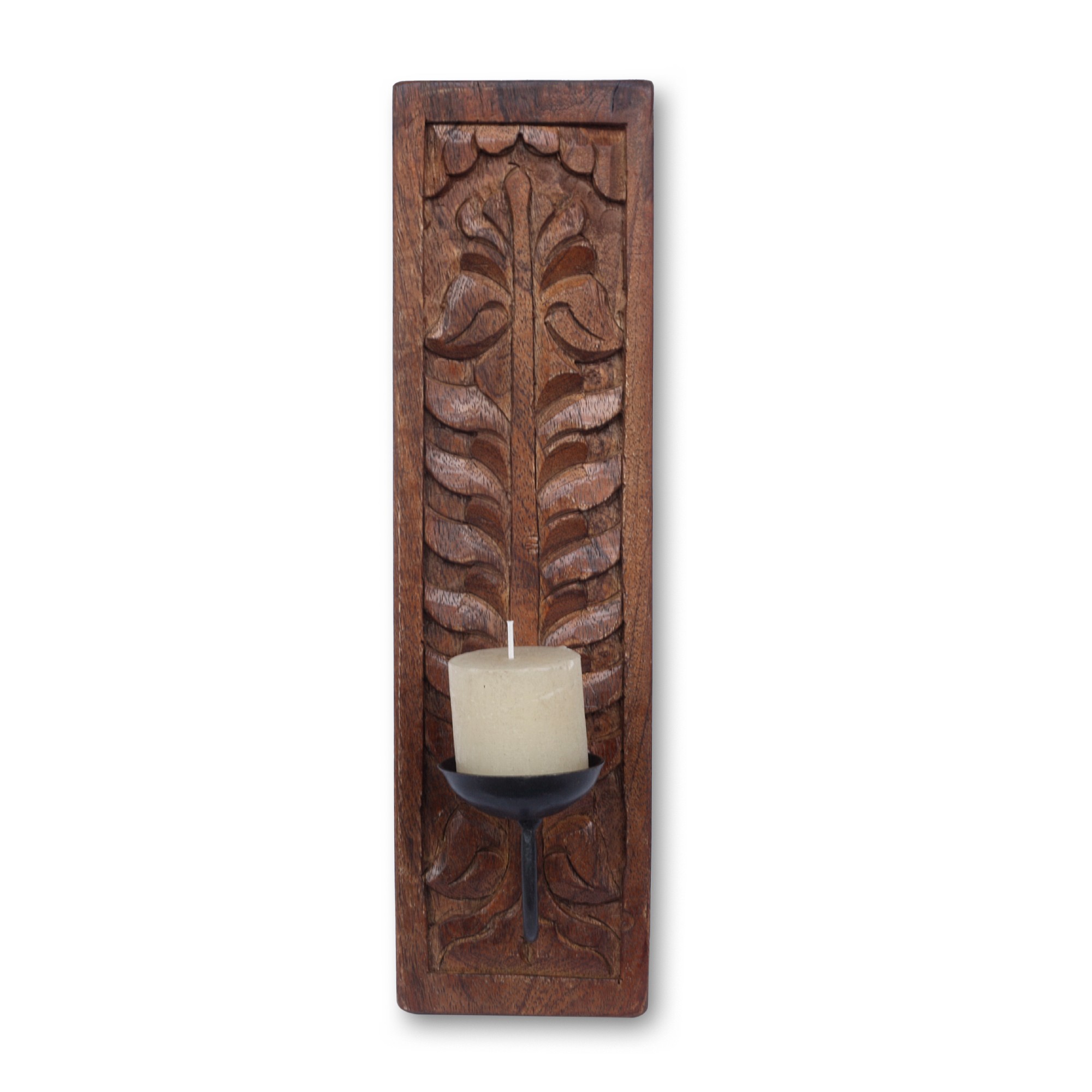 Wandkerzenhalter Holzschnitzerei, T ca. 2 cm, B ca. 10 cm, H ca. 38 cm