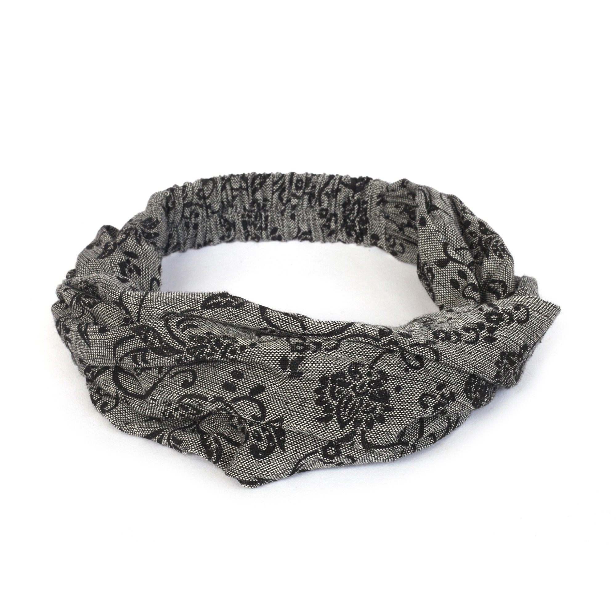 Haarband, grau, schwarz, L 54 cm, B 32 cm