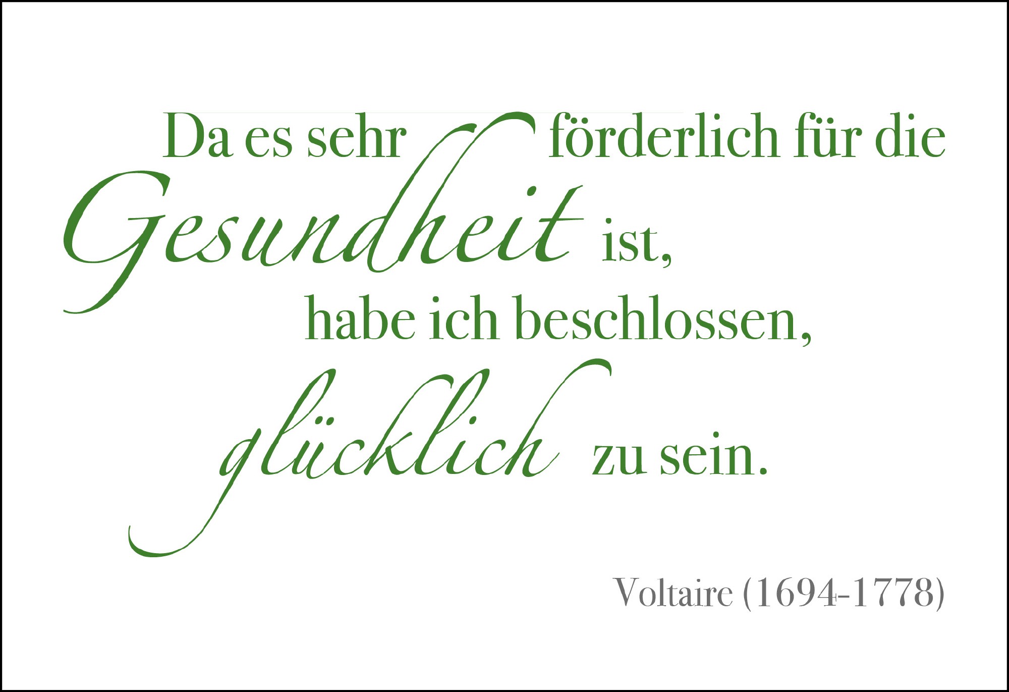 Postkarte 'Da es sehr förderlich für die Gesundheit...'