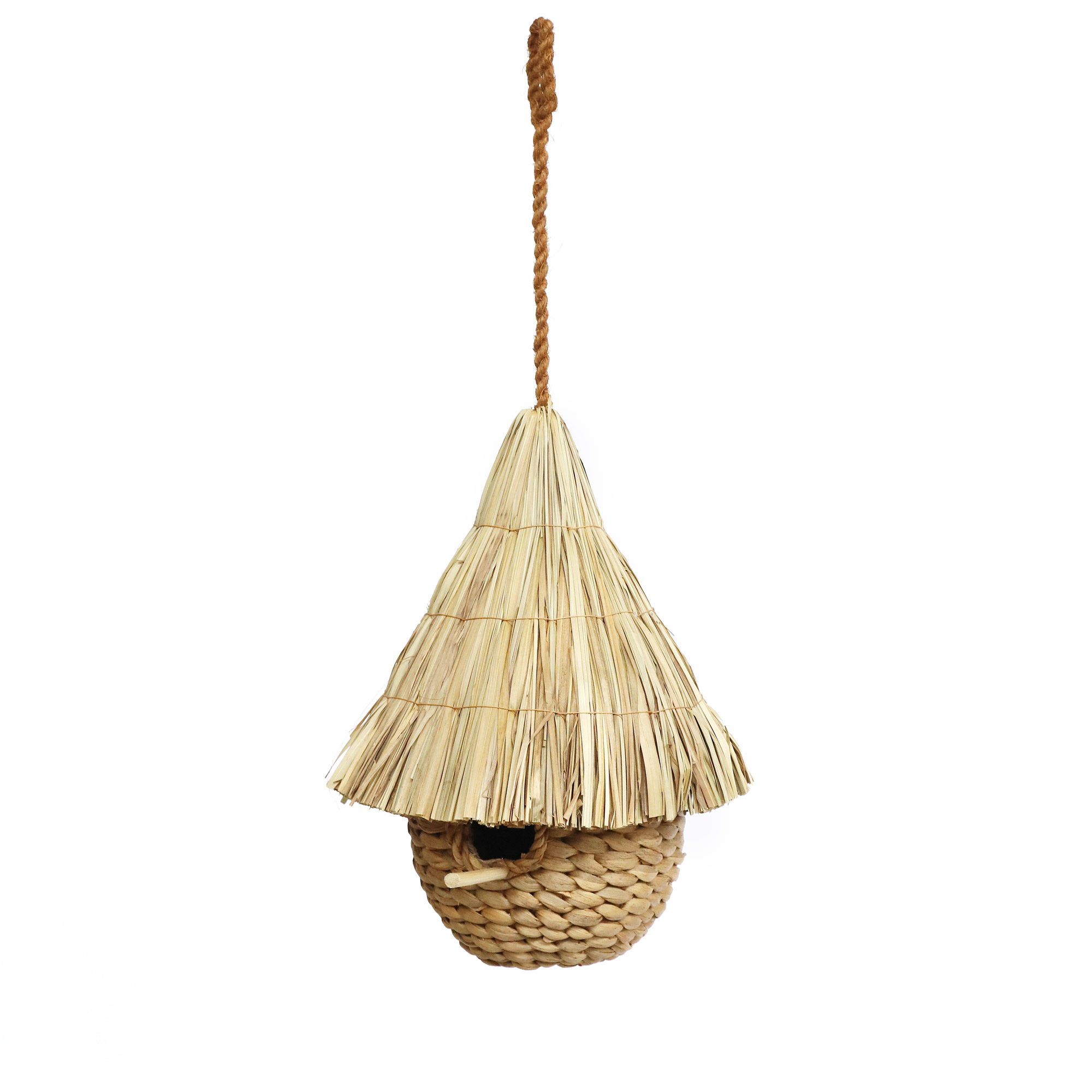 Vogelhaus aus Wasserhyazinthe, H 40 cm, Ø 30 cm
