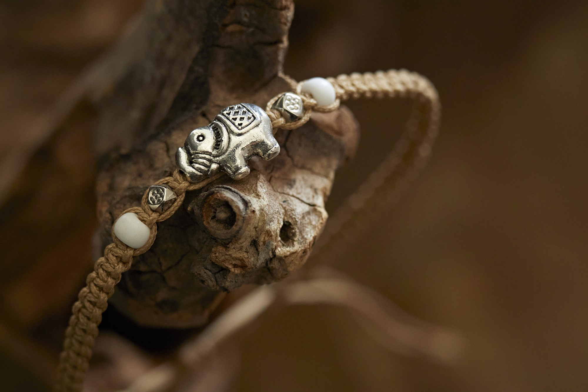Armband 'Elefant', creme