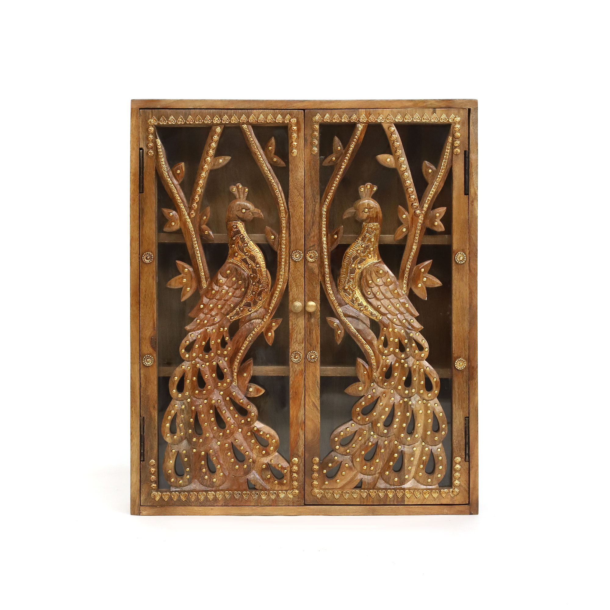 Wandvitrine 'Peacock', Mangoholz, H 64 cm, B 54 cm, L 15 cm