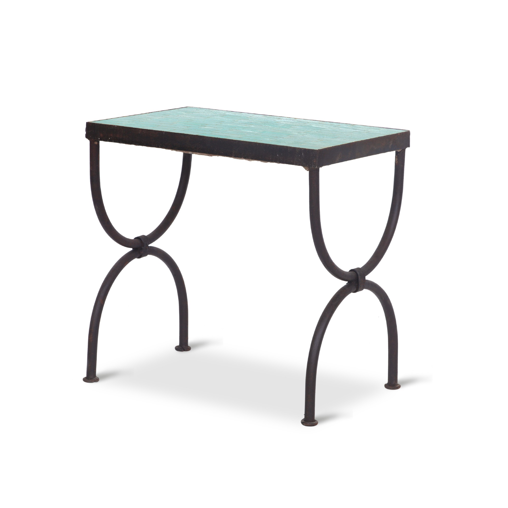Rechteckiger Mosaiktisch 'Fountain' M, hellblau, B 45 cm, T 30 cm, H 40 cm