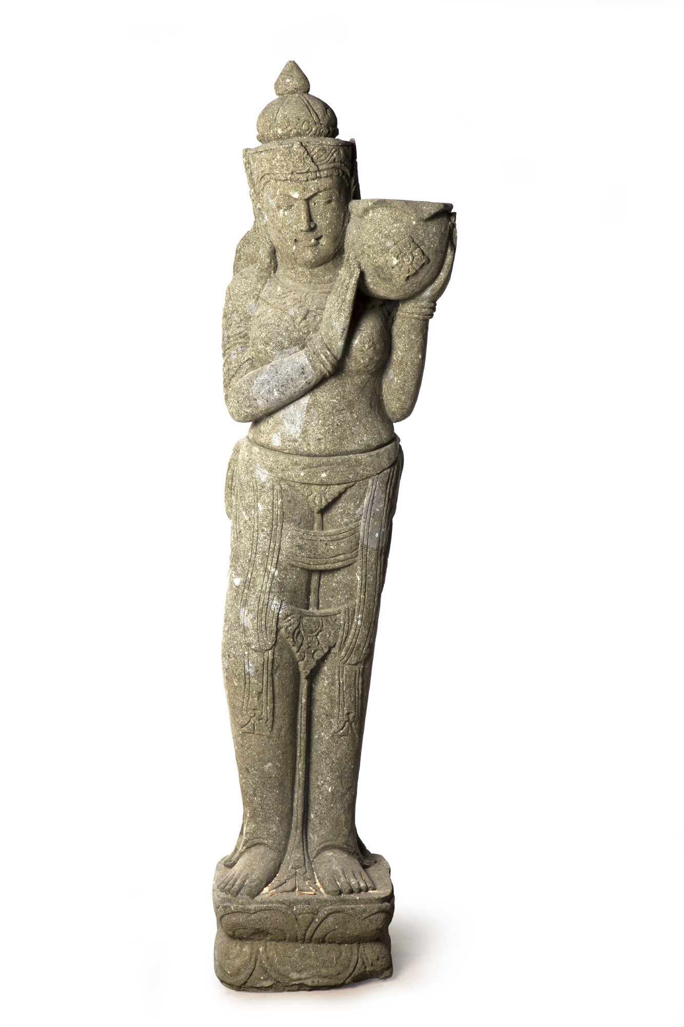 Statue Göttin 'Tara', aus Stein, H 150 cm, B 40 cm, L 25 cm