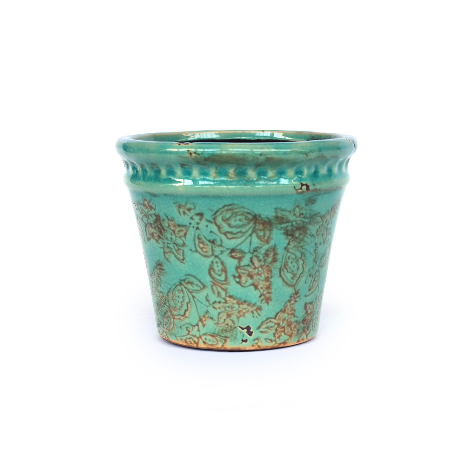 Pflanztopf 'Chinois' S im Vintagelook, Keramik, H 13 cm, Ø 15,5 cm
