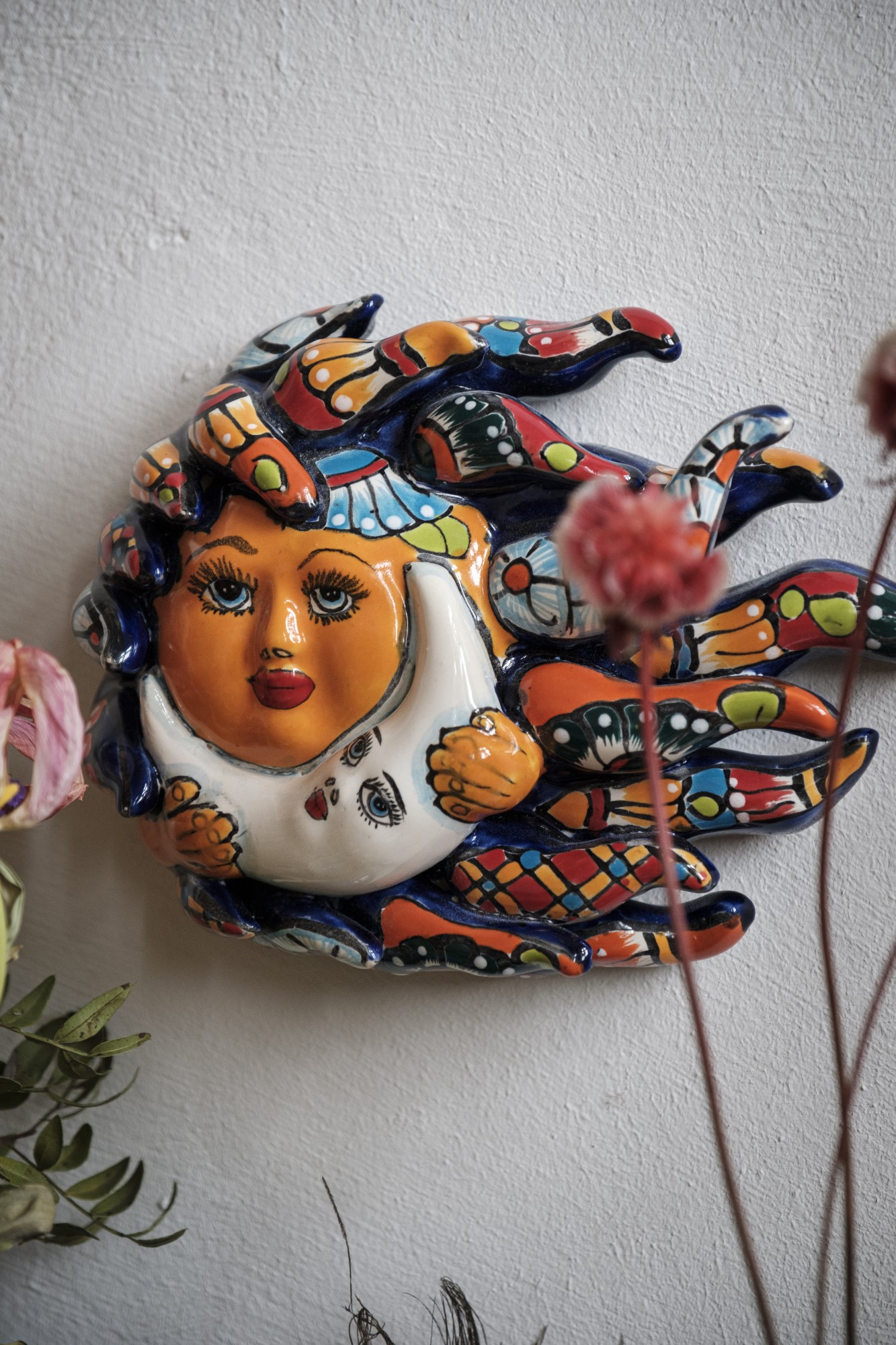 Keramik-Wandschmuck 'Grenude', multicolor, B 24 cm, H 18 cm, L 5 cm