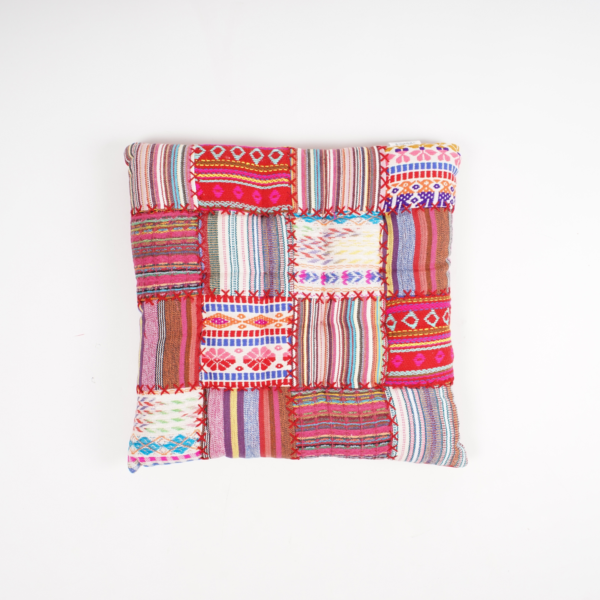 Sitzkissen 'Patchwork', rot, multicolor, L 40 cm, B 40 cm