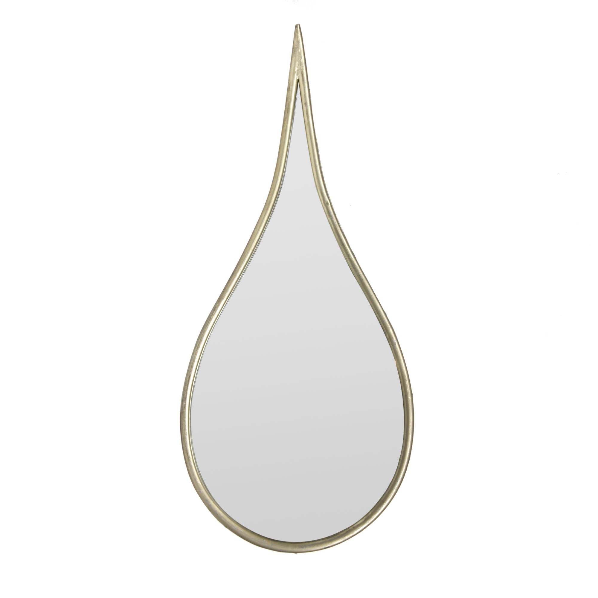 Metall-Spiegel 'Goutte', antik silber, B 32 cm, H 73 cm, T 3 cm