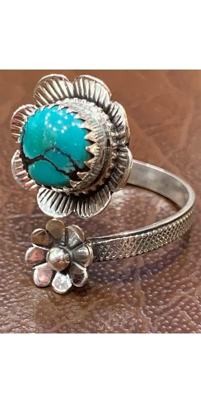 Ring 925 Silber mit Türkis, größenverstellbar
