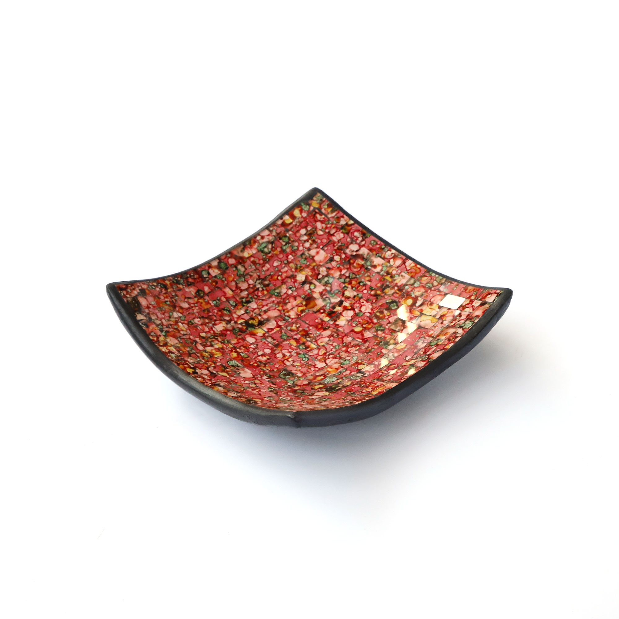 Glasmosaikteller 'Chili', rot