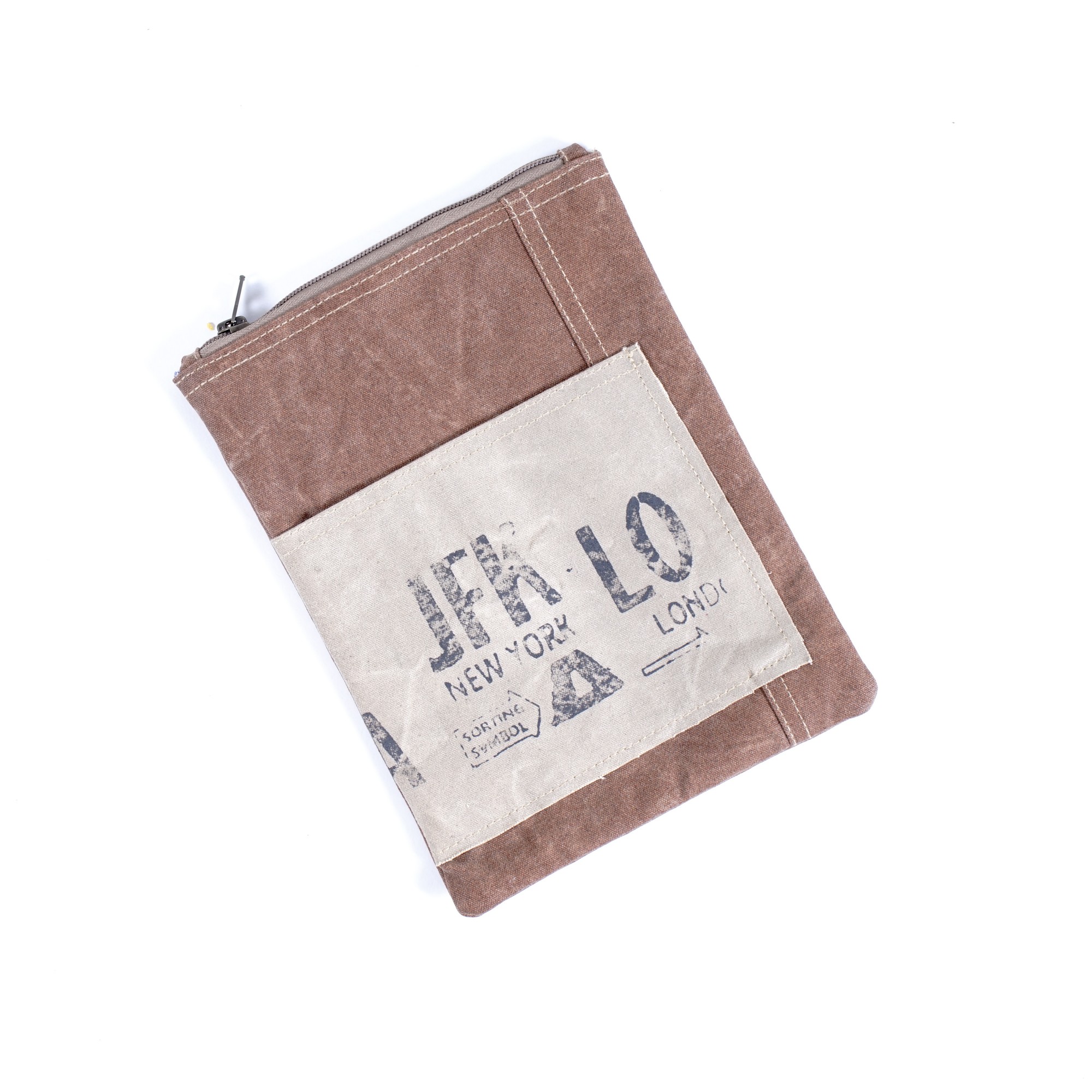 Tasche "JFK", braun, L 26 cm, B 21 cm