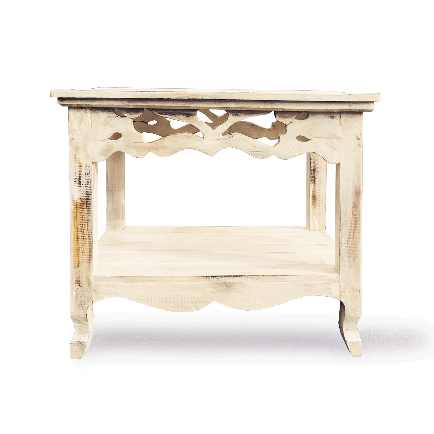 Beistelltisch 'Camille', weiß, B 59 cm, H 50 cm, L 38 cm