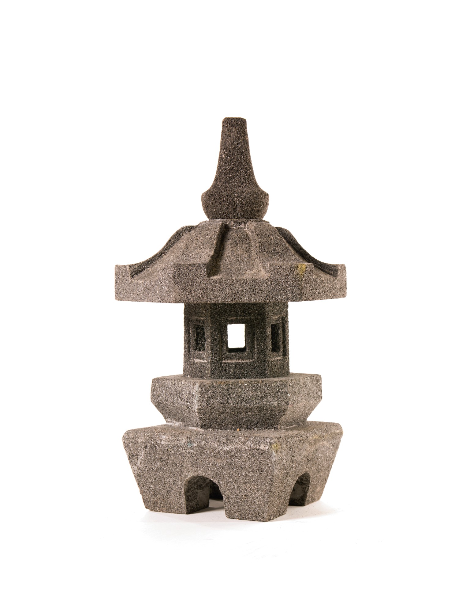 Tempelleuchte, grau, T 23 cm, B 23 cm, H 40 cm