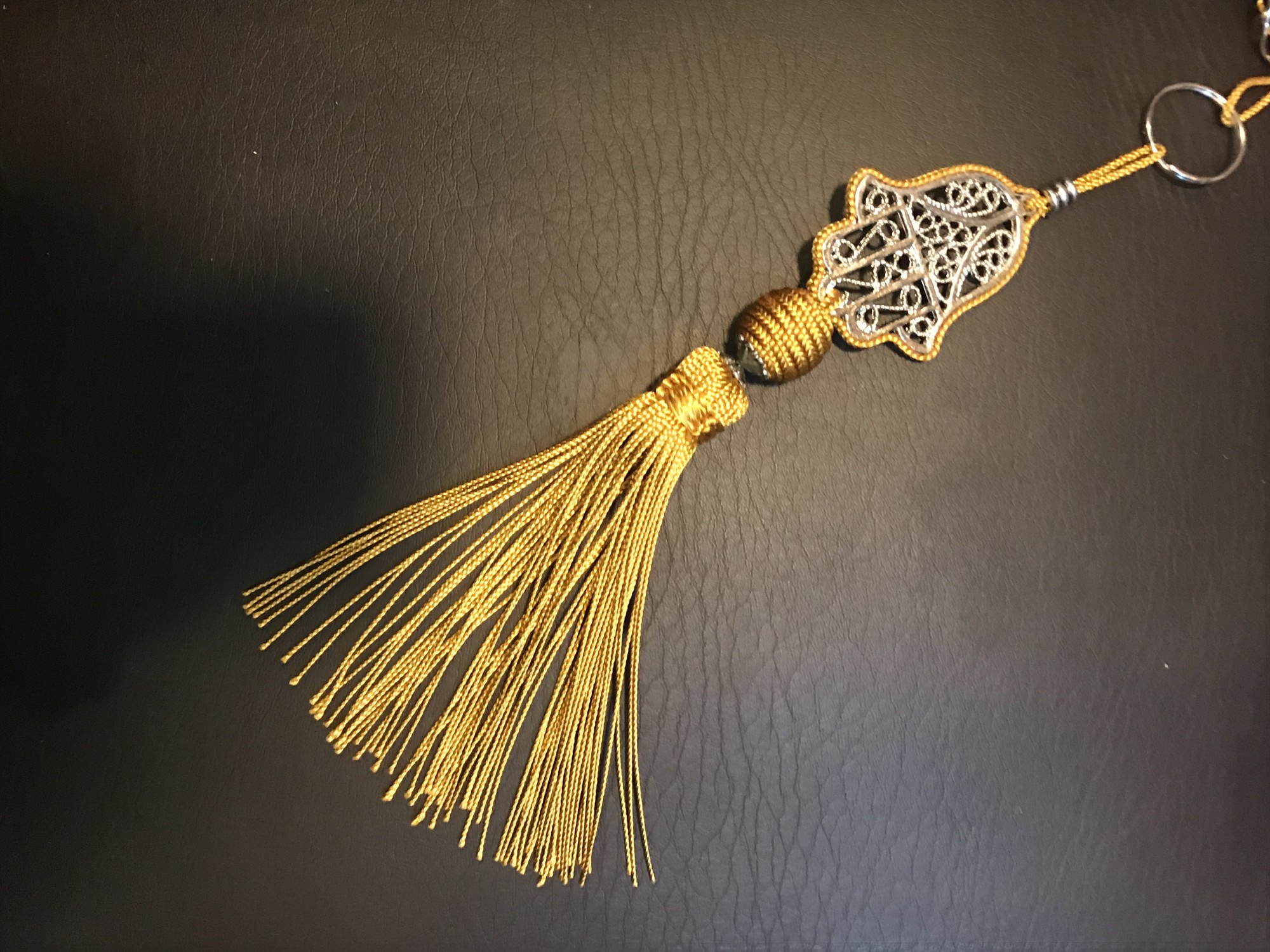 Troddel 'Fatima', senfgelb, H 25 cm, B 4,5 cm