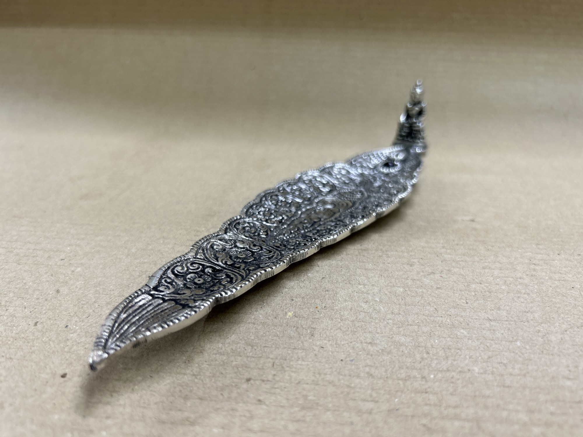 Räucherstäbchenhalter 'Buddha', silber, B 22 cm, L 5 cm