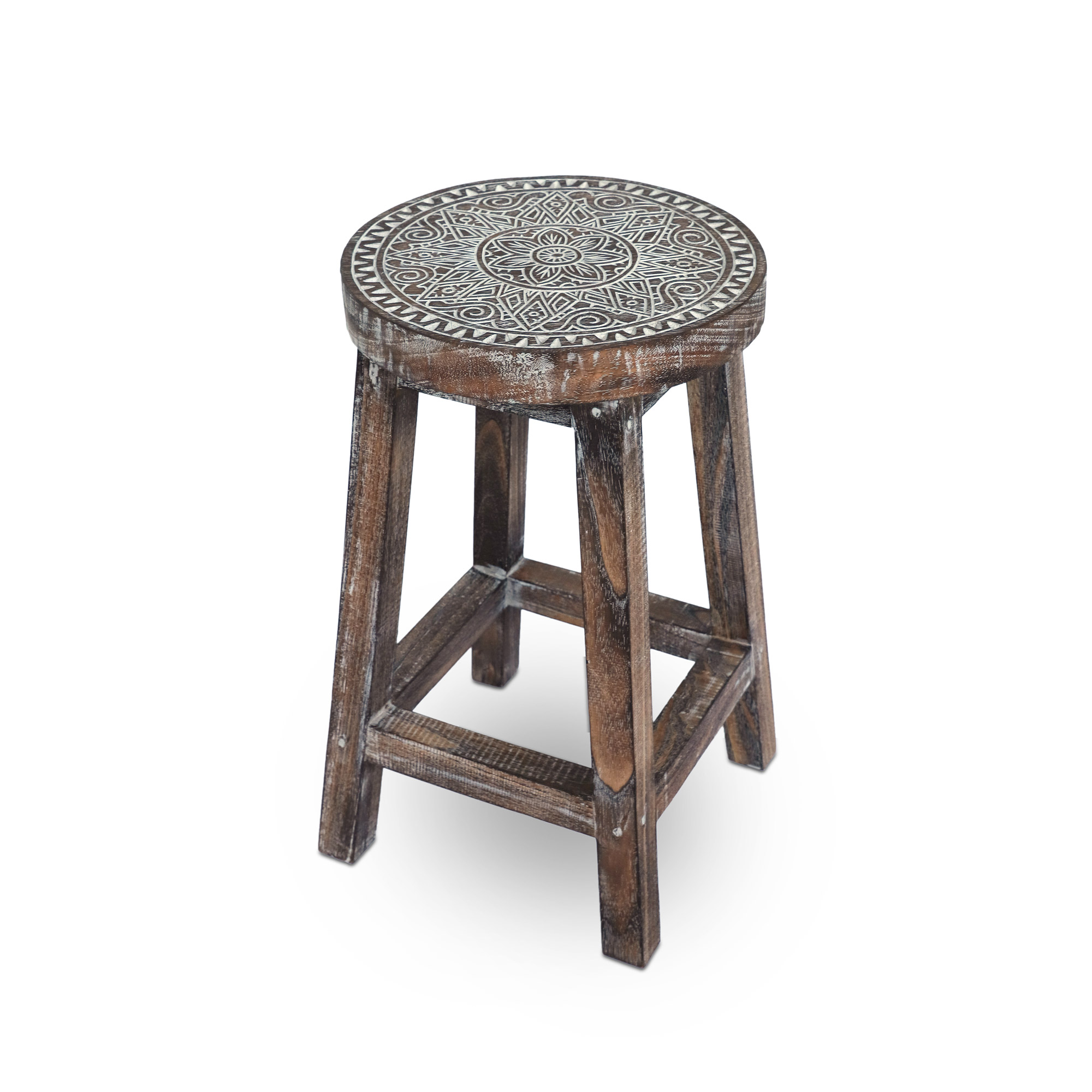 Hocker 'Primitif', braun, Ø 30 cm, H 50 cm