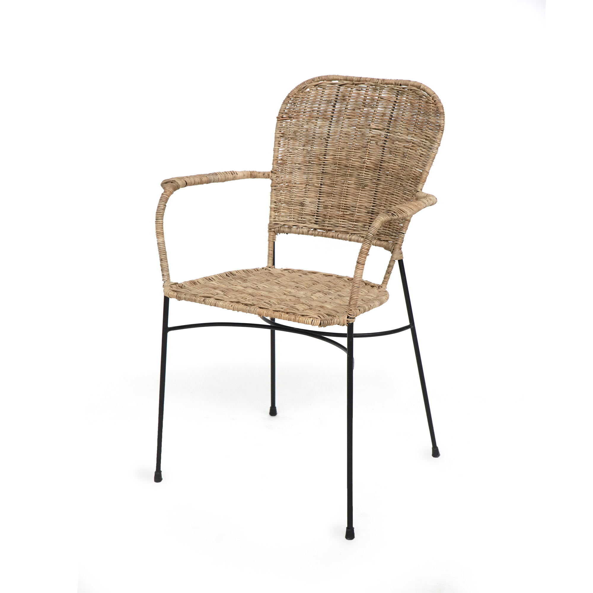 Rattan-Stuhl 'Torn', natur, schwarz, B 54 cm, L 56 cm, H 83 cm