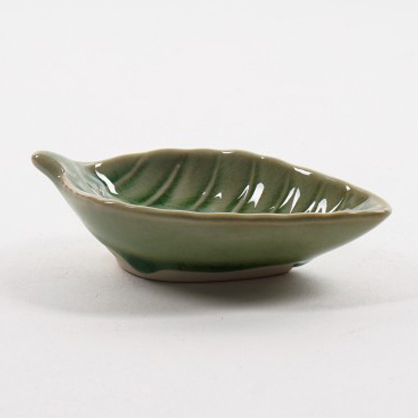 Ablage 'Blatt', grün, L 10 cm, B 6 cm, H 2 cm