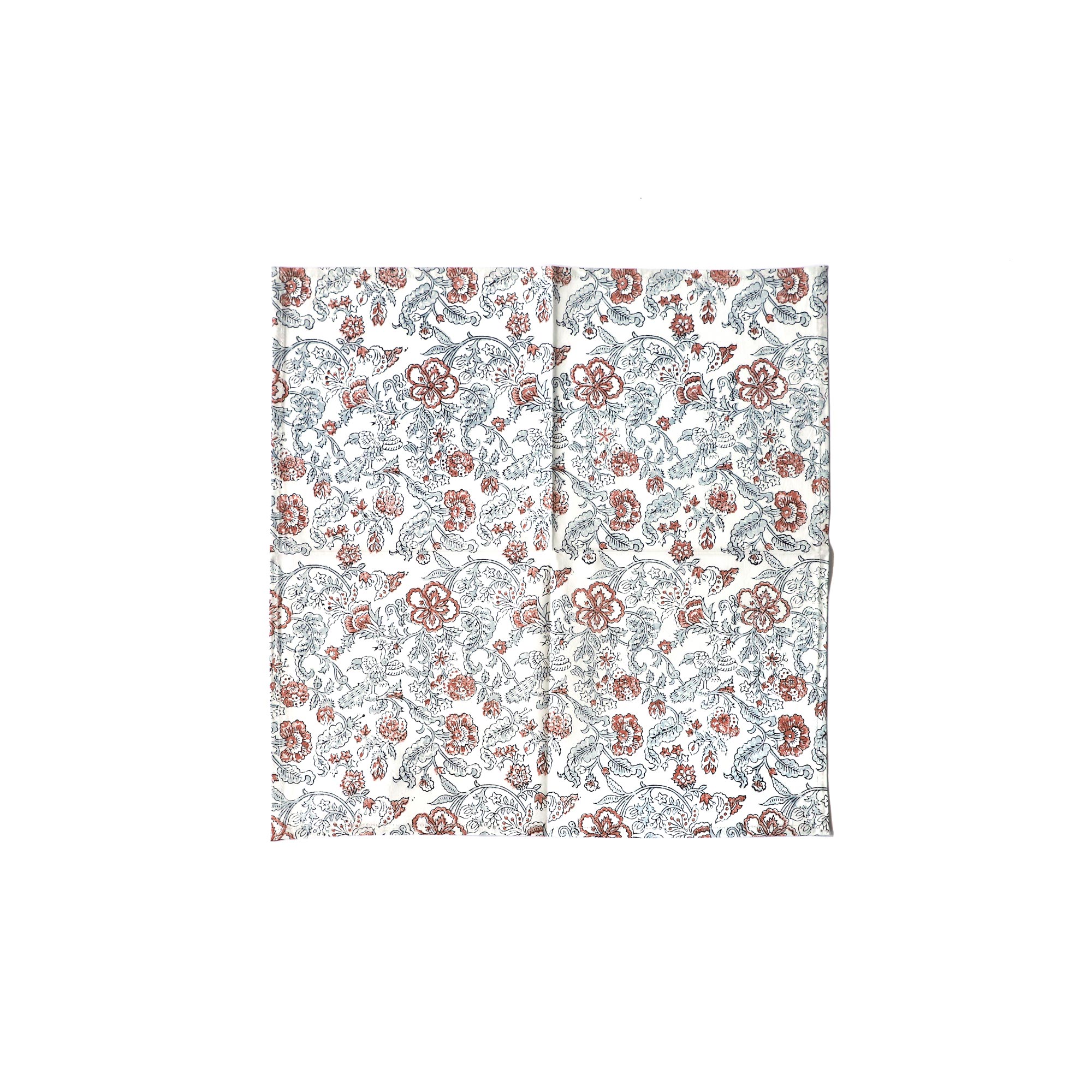 Serviette mit Blumenmuster, weiß, schwarz-rot, L 50 cm, B 50 cm