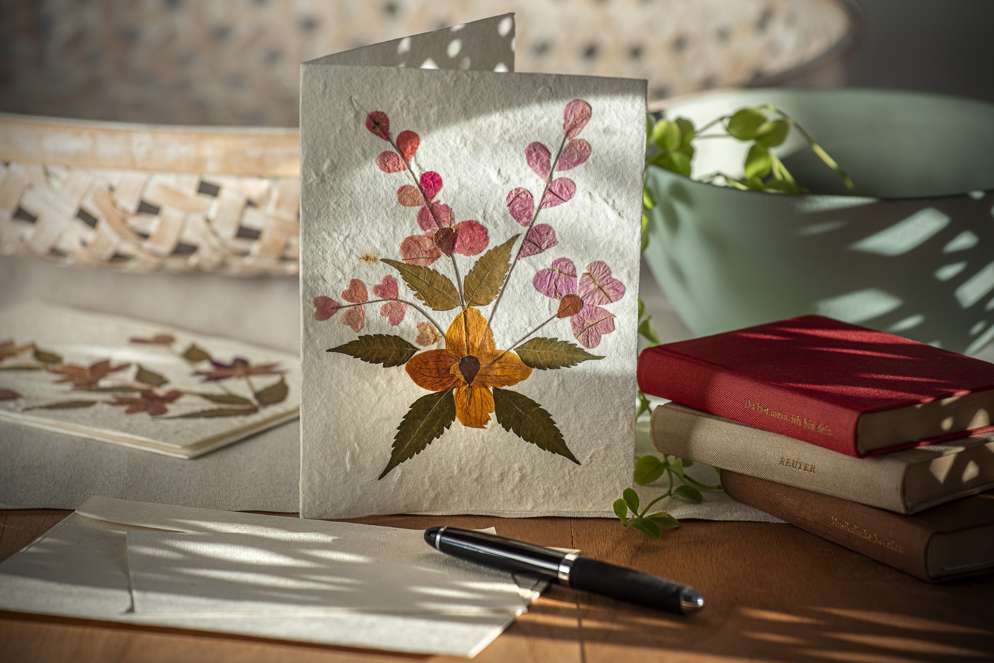 Grußkarte 'Blumen', mit Umschlag, H 18 cm, B 12,5 cm