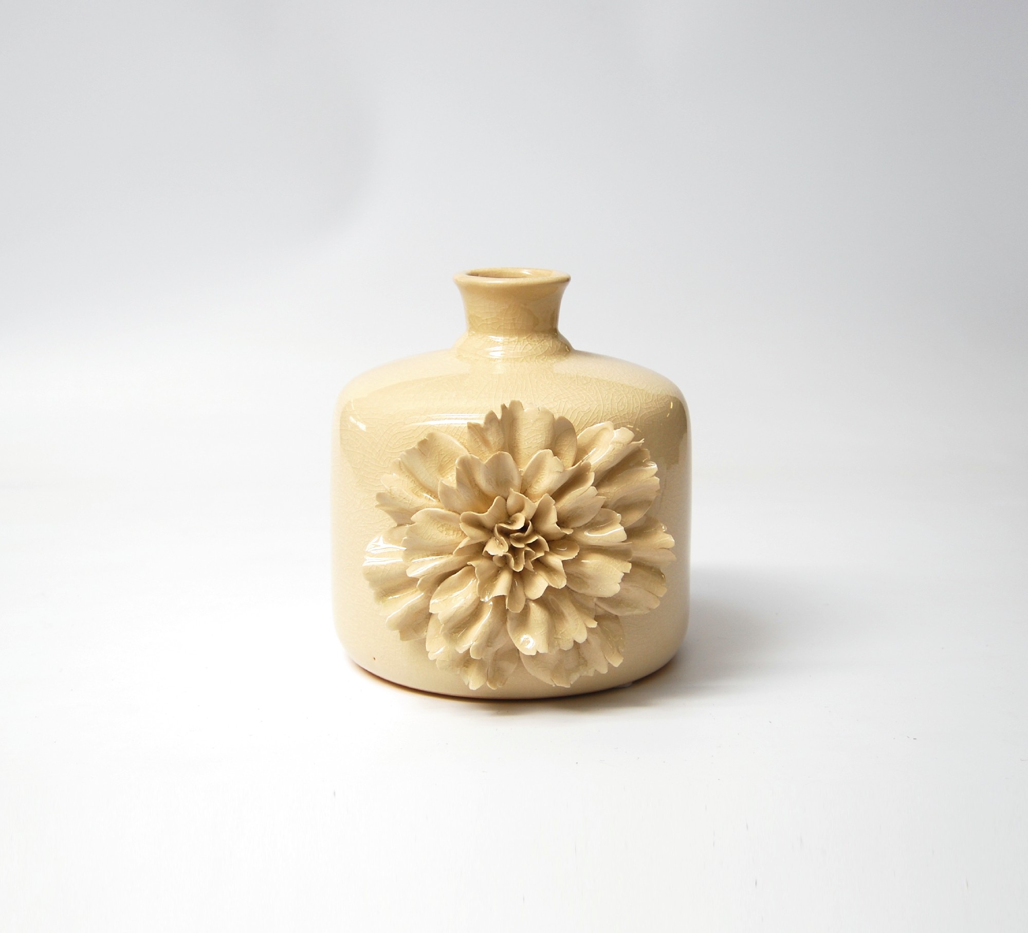 Keramikvase 'Dianthus Lagoena' klein, creme, L 22,5 cm, B 18,5 cm, H 20 cm