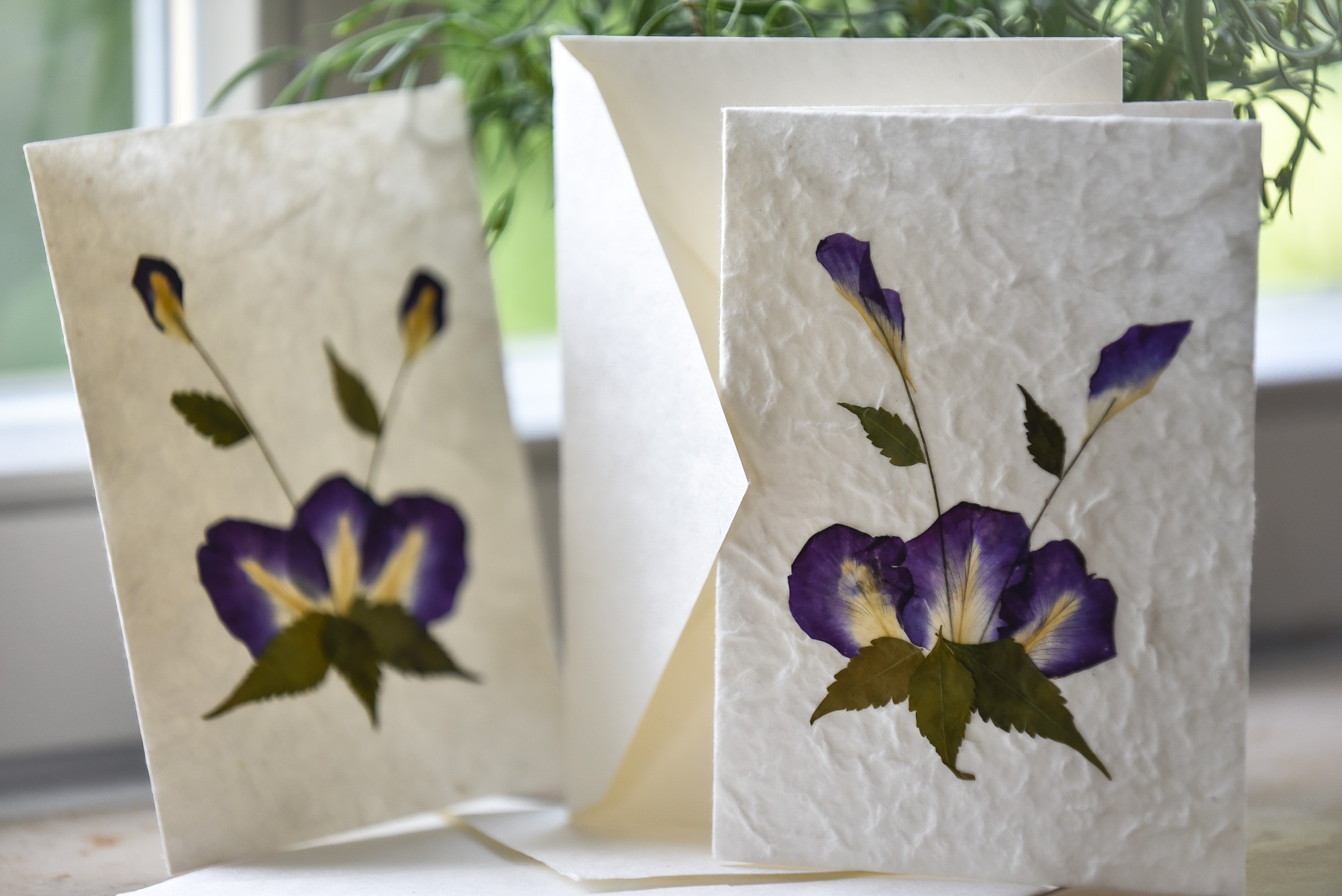 Grußkarte 'Blume', weiß, H 17 cm, B 13 cm