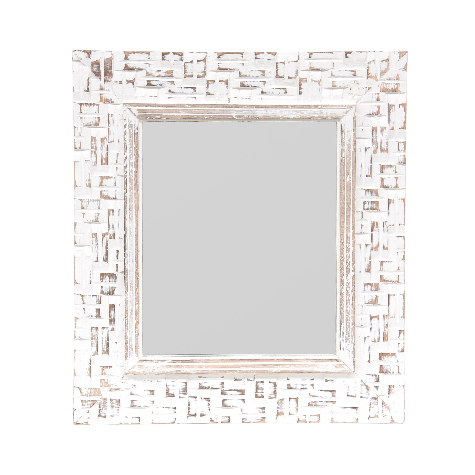 Spiegel 'Windows', weiß gekälkt, H 38 cm, B 33 cm, T 3 cm