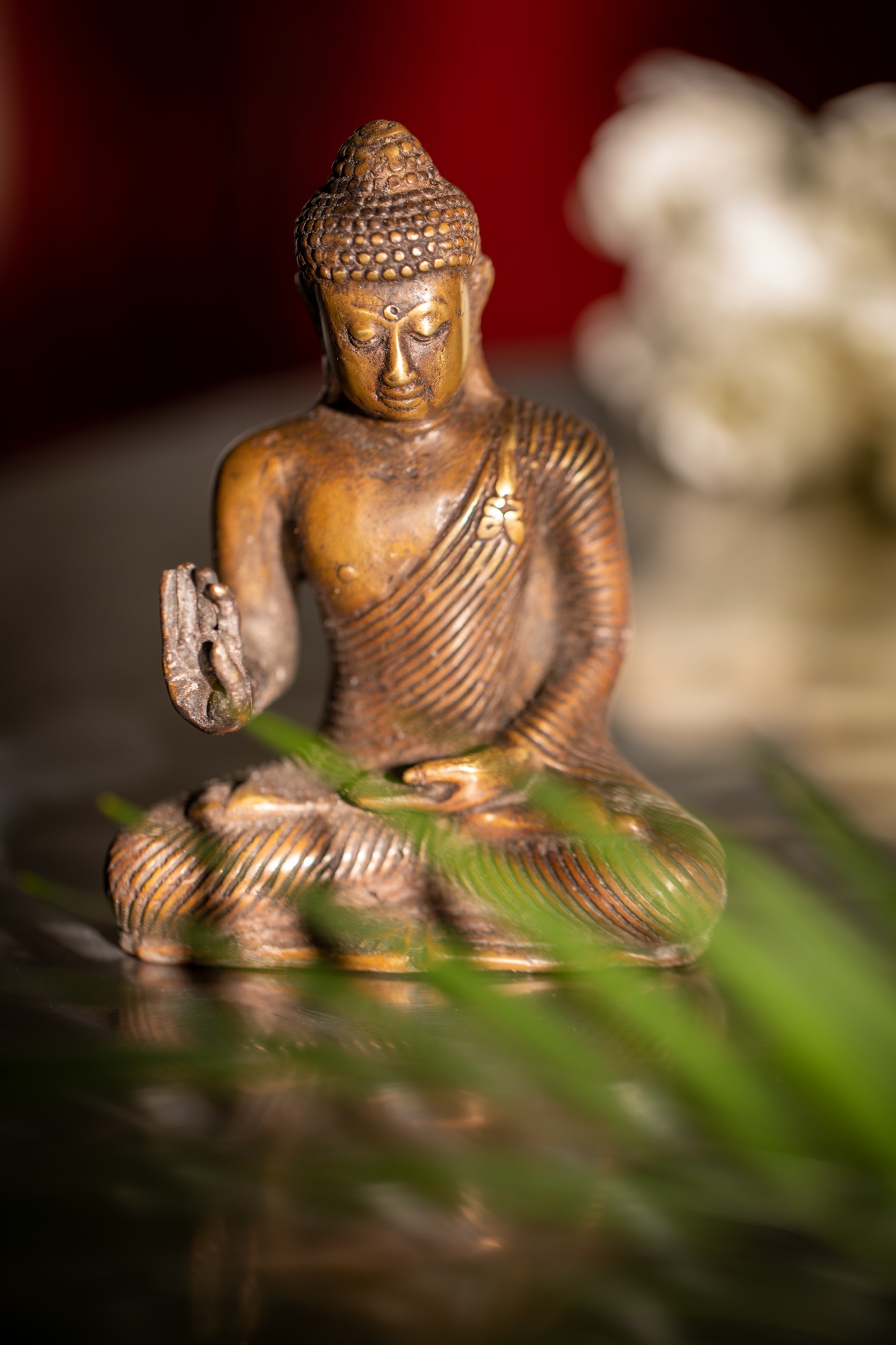 Bronzestatue 'Buddha sitzend', H 13 cm, B 10 cm, T 5 cm