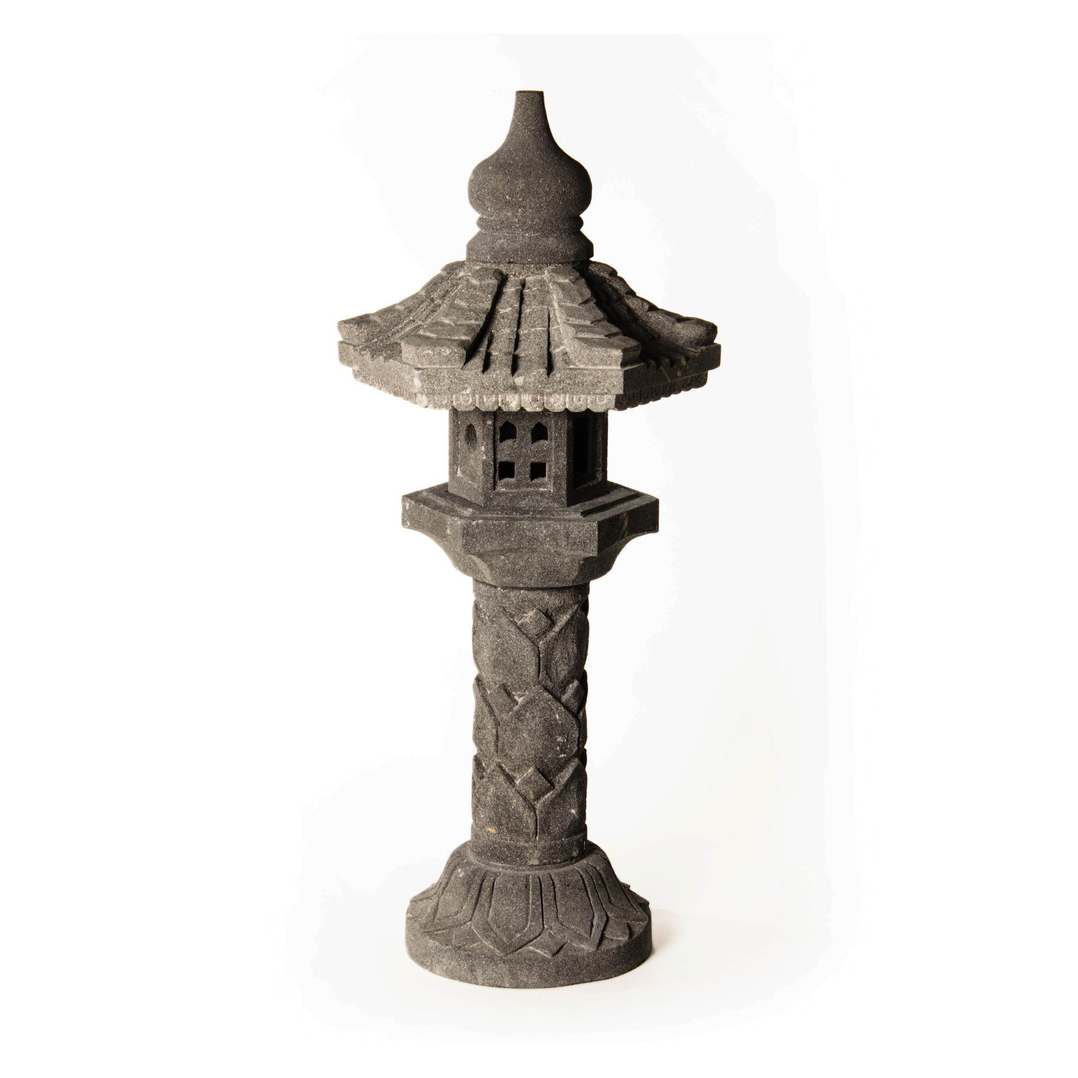 Steinlaterne auf Säule, grau, H 105 cm, Ø 45 cm