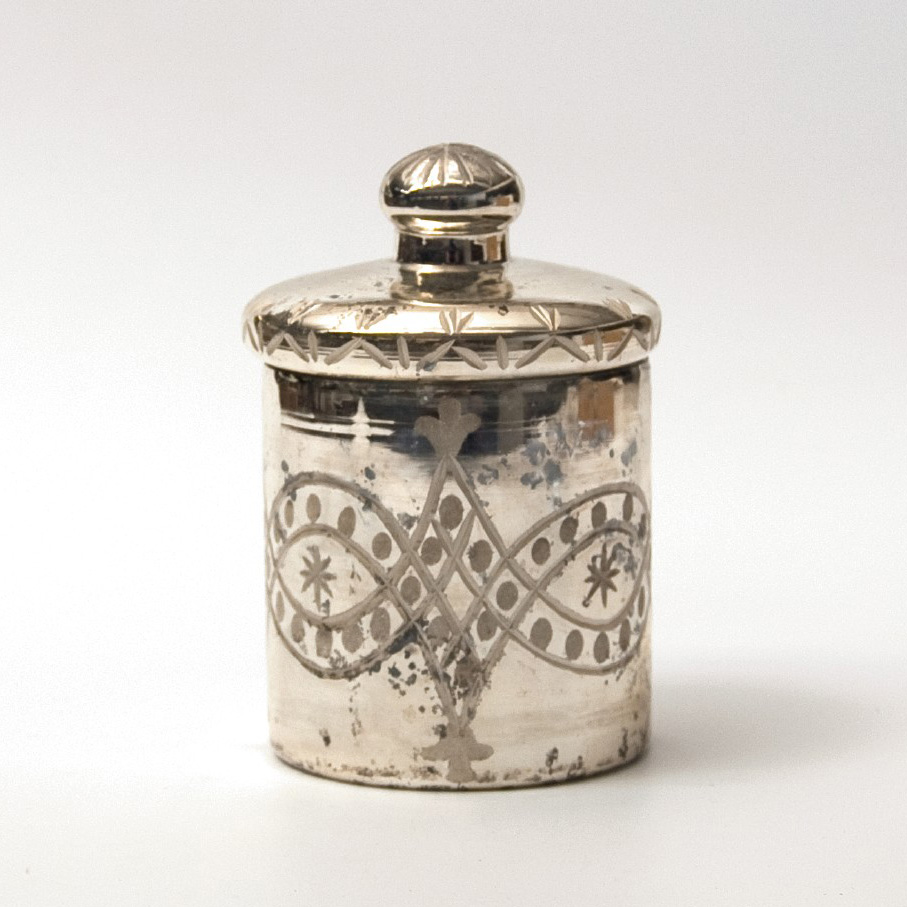Aufbewahrungsglas 'Babeau', silber, H 17 cm, Ø 9 cm