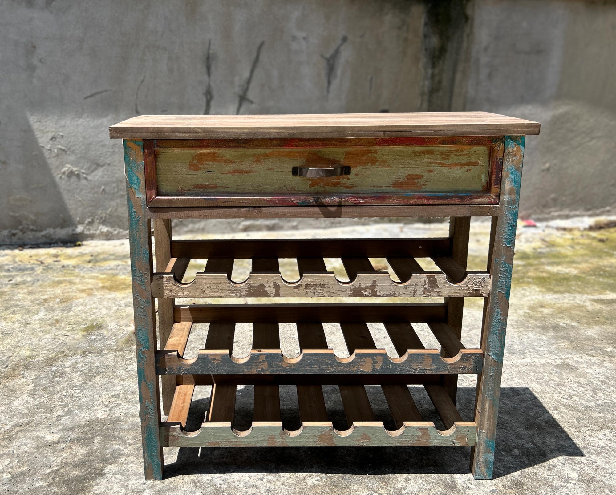 Anrichte mit Weinregal, H 72 cm, B 74 cm, L 30 cm