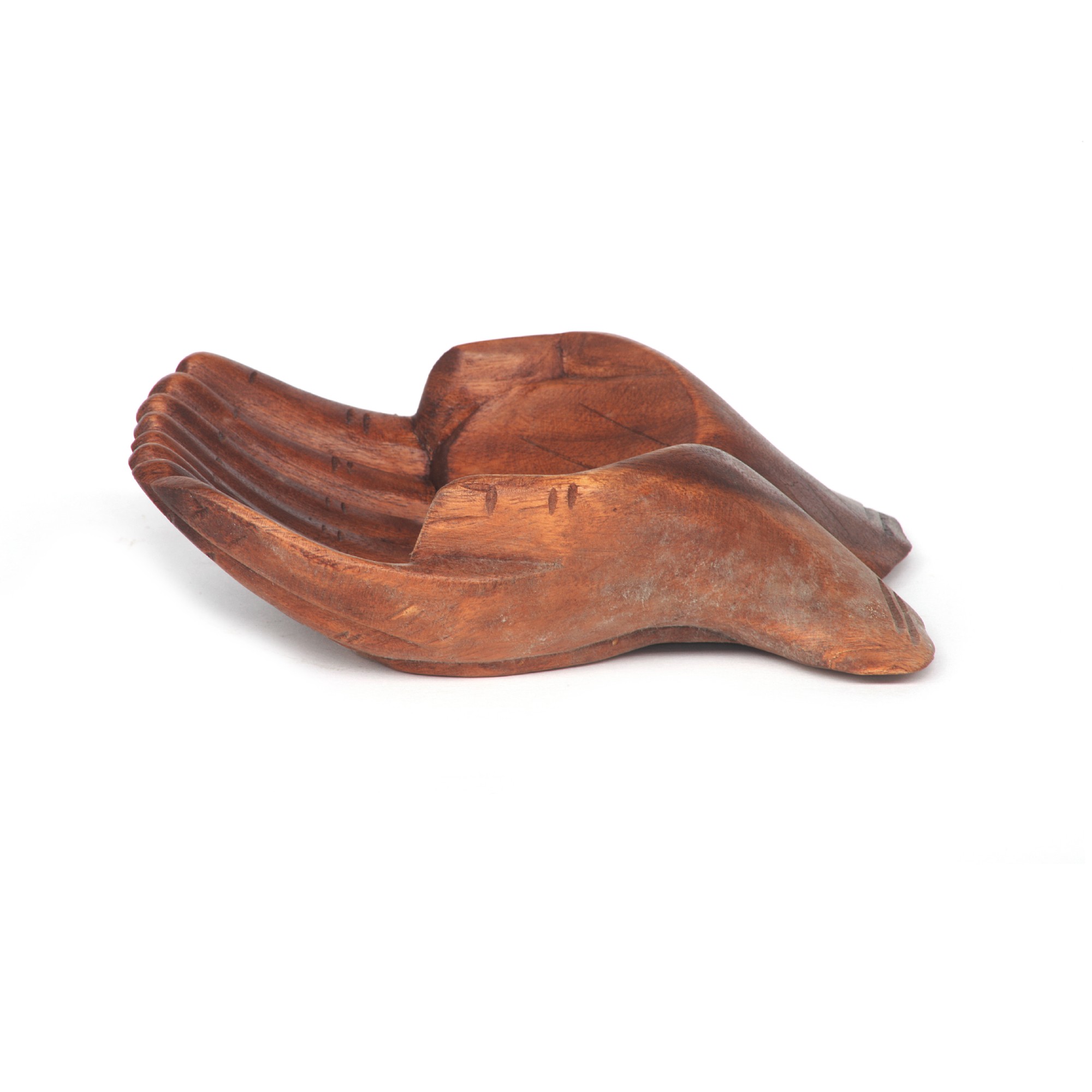 Holzschale 'Hände' S, Suarholz, T 16 cm, B 12 cm, H 6 cm