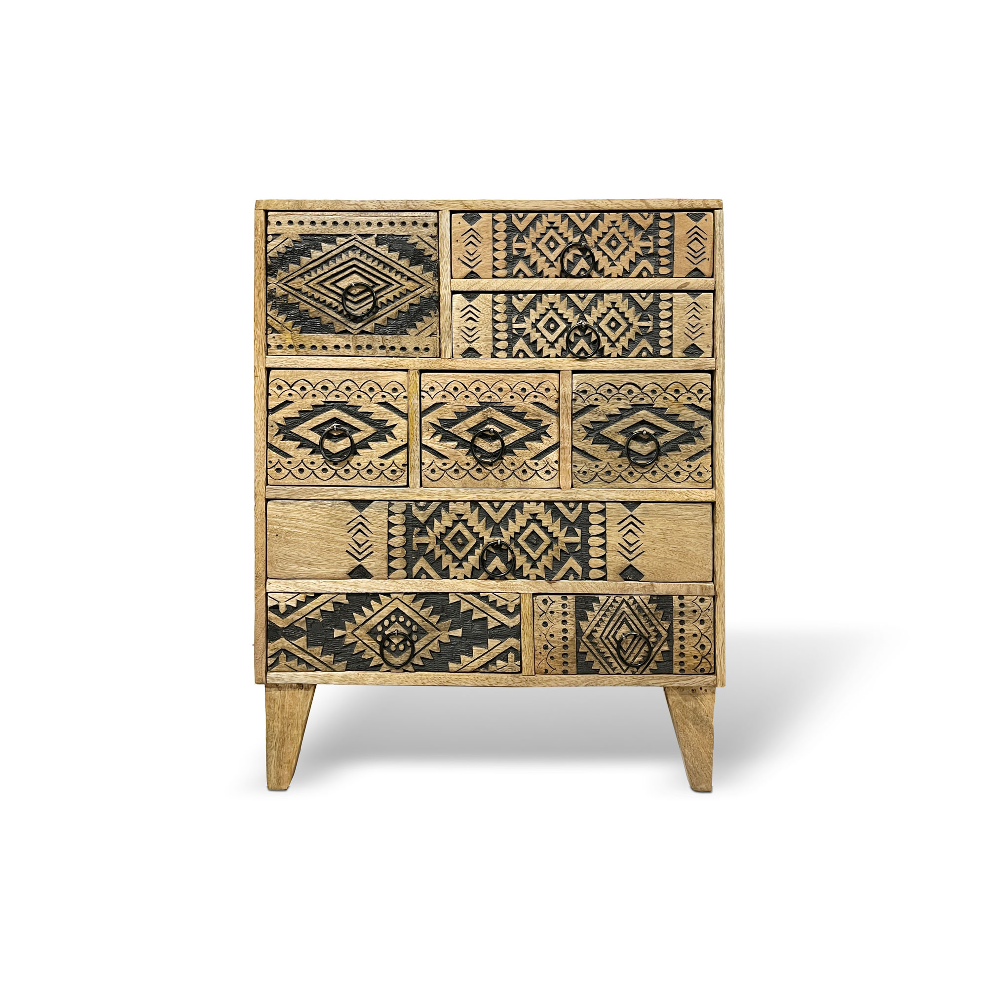 Kommode 'Tanimba' mit 9 Schubladen, Mangoholz, H 56 cm, B 45 cm, L 30 cm