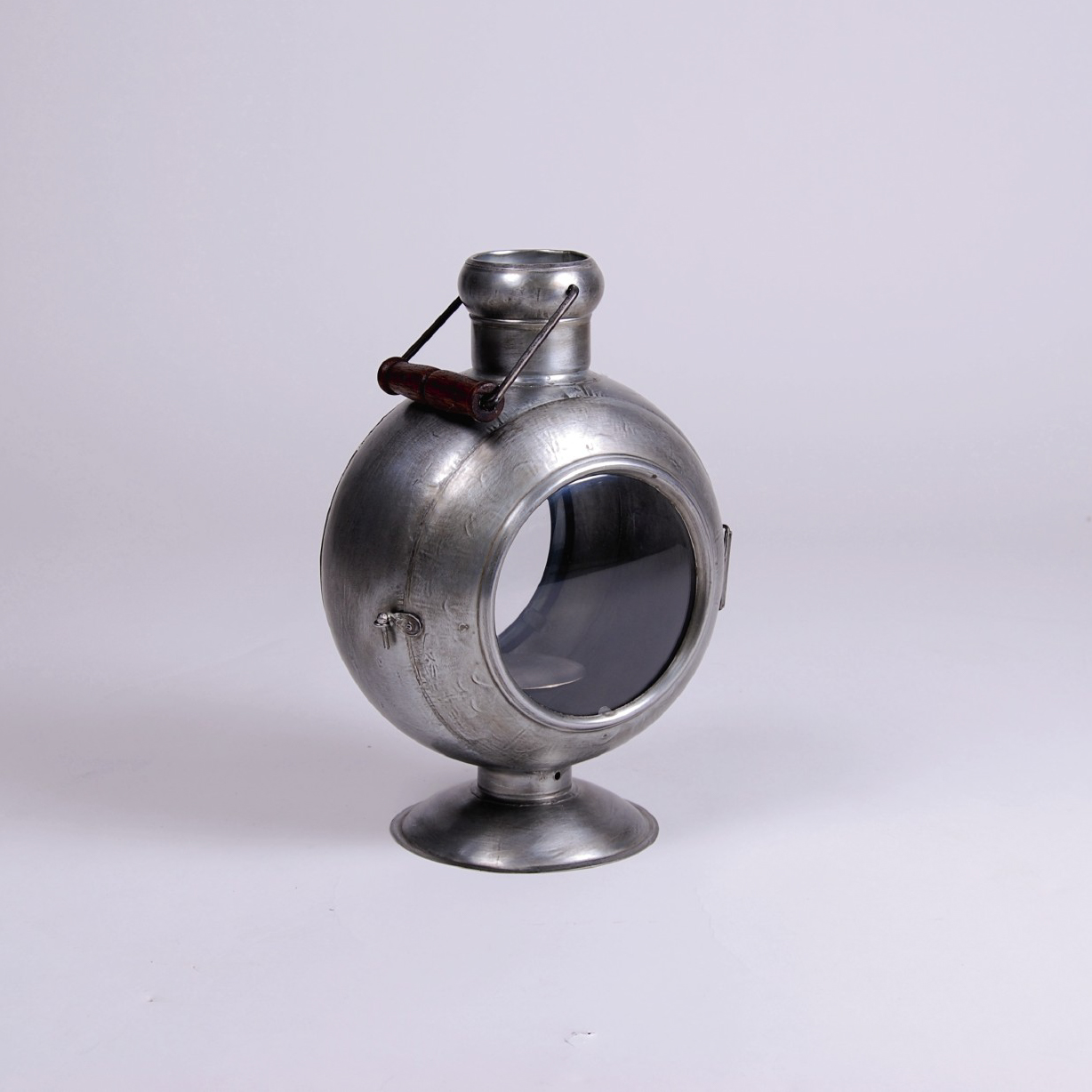 Laterne 'Bullauge', silber, B 23 cm, H 34 cm, L 16 cm