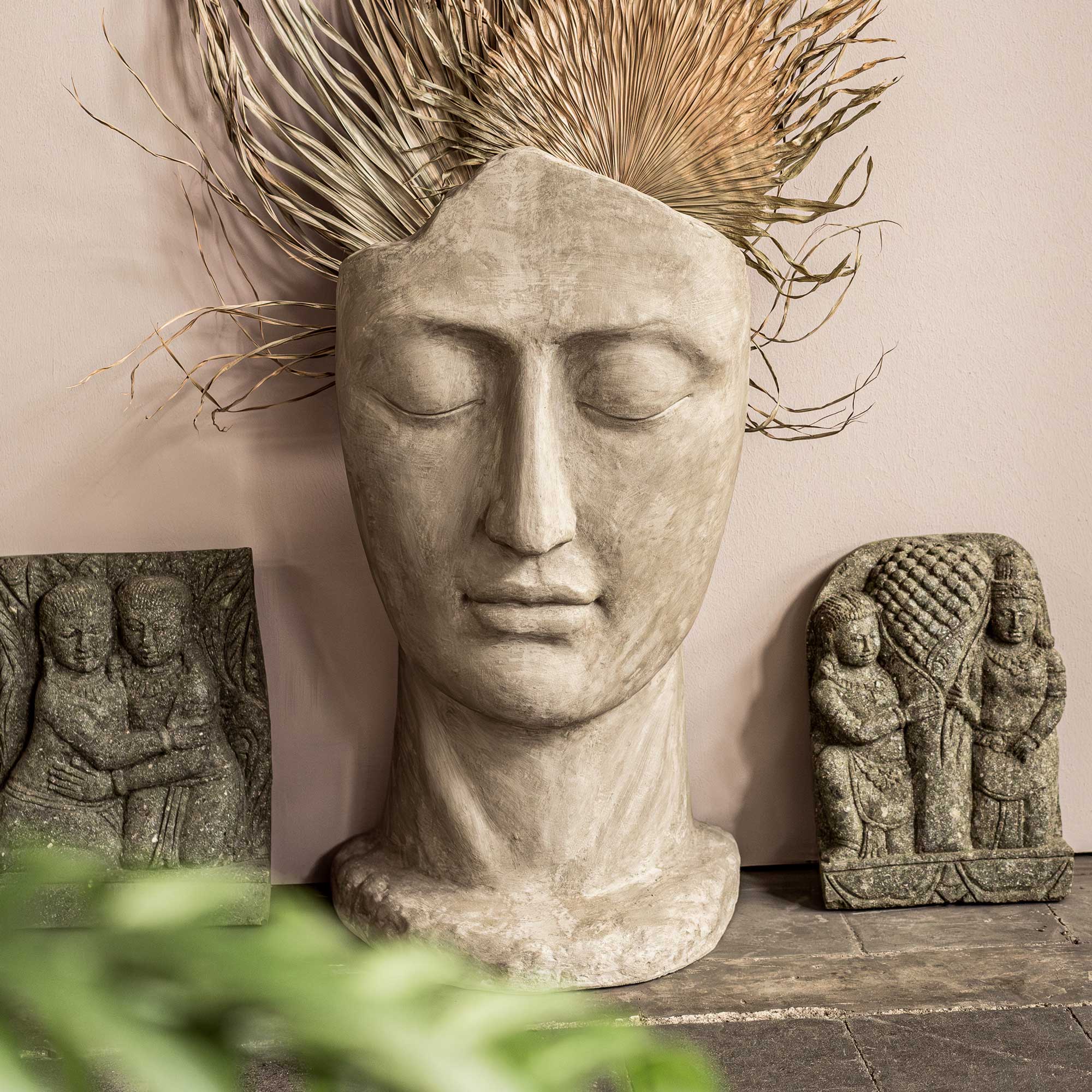 Betonskulptur 'Visage', H 120 cm, B 50 cm, L 60 cm