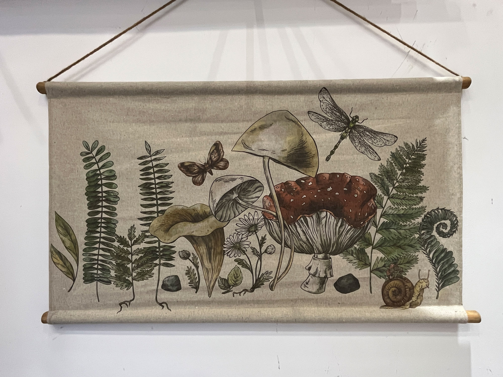 Rollbild 'Pilze', auf Leinwand, B 92 cm, H 52 cm