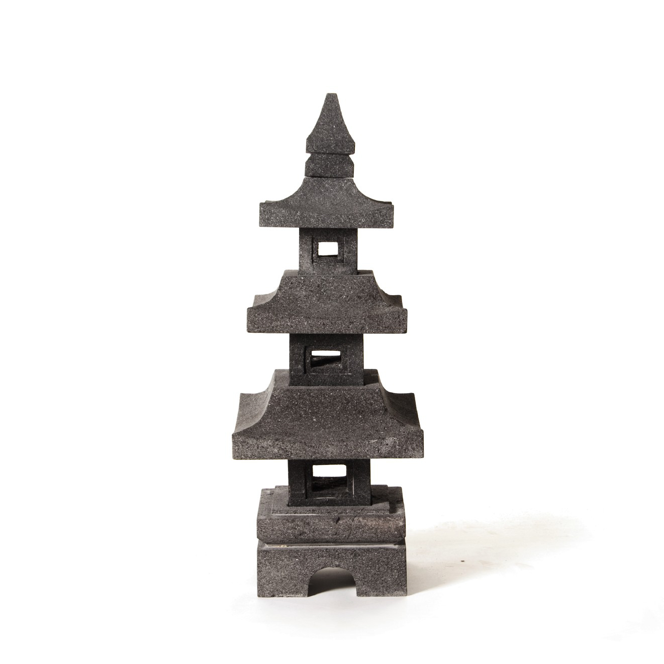 Tempelleuchte aus Lavastein, H 80 cm, B 30 cm, L 30 cm