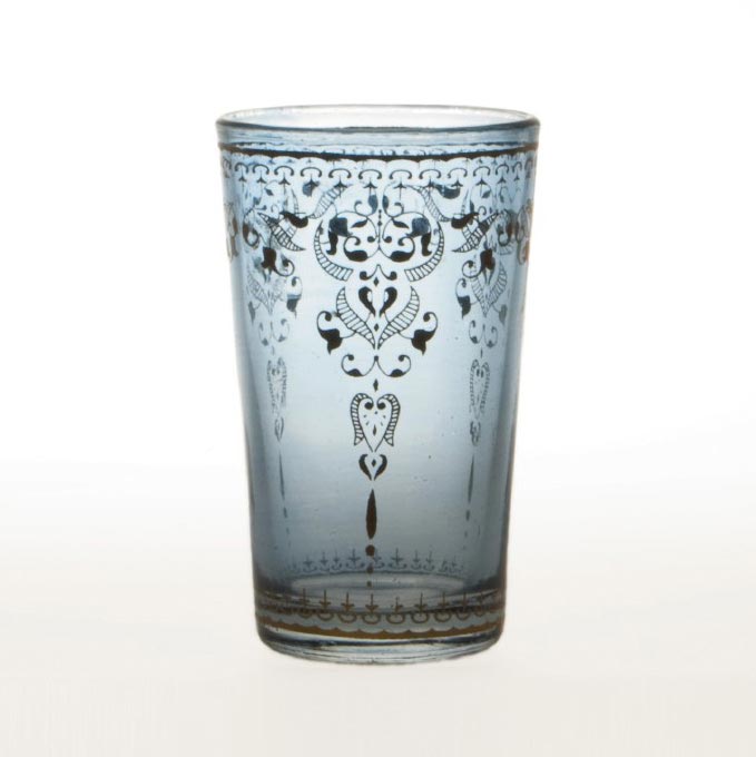 Teeglas, dunkelblau, H 8,5 cm, Ø5 cm
