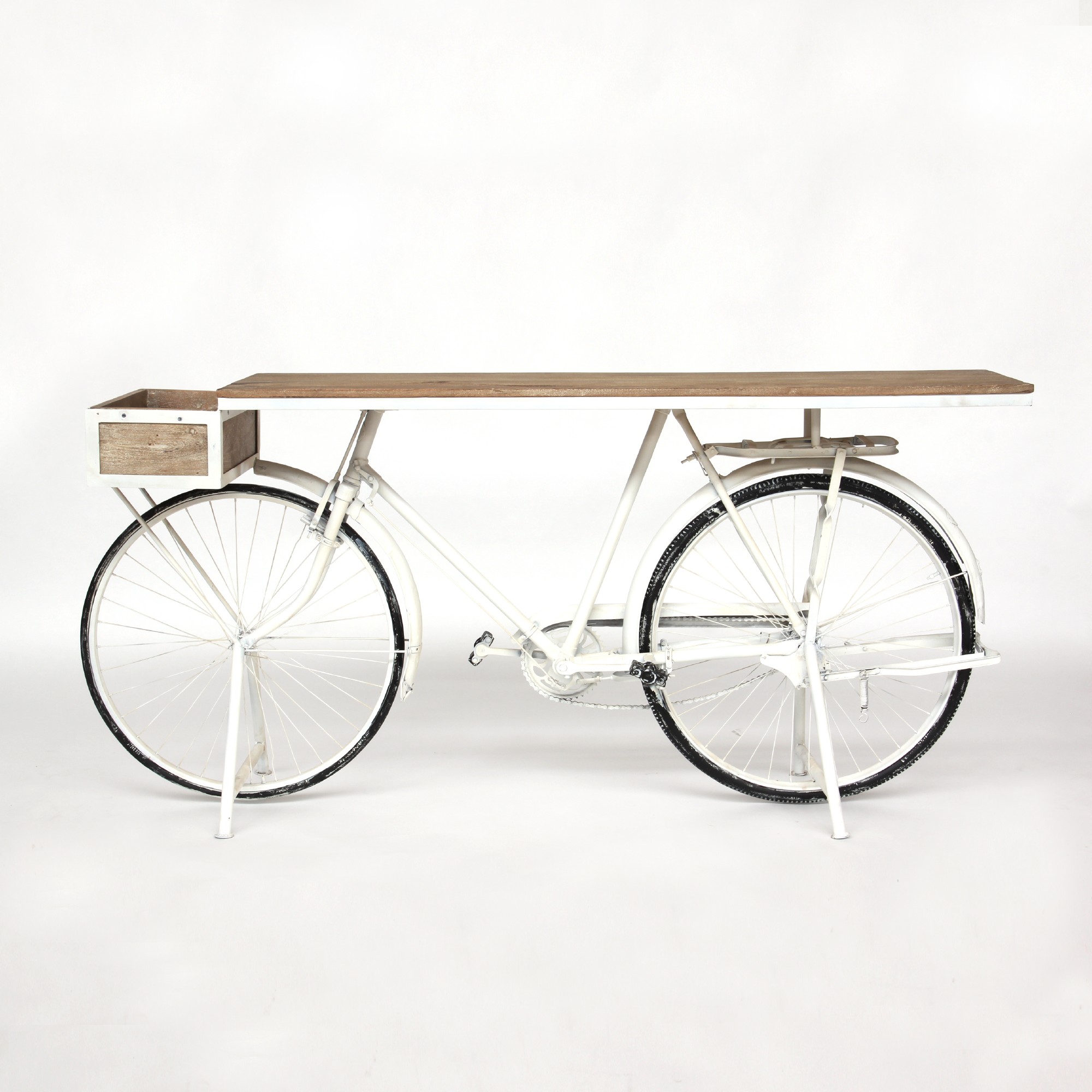 Tisch 'Vélo', weiß, T 48 cm, B 184 cm, H 90 cm