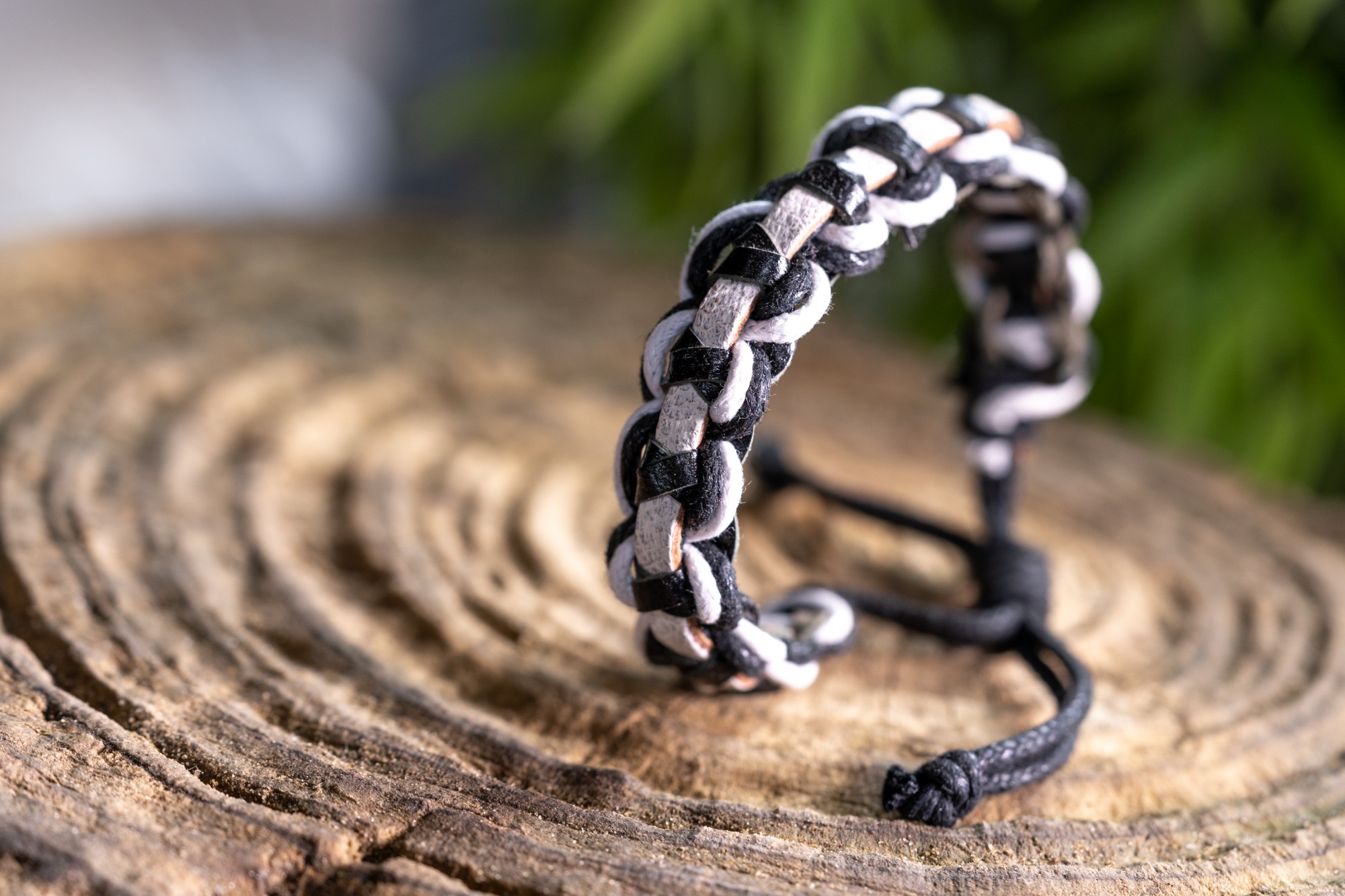Armband 'Stannis', schwarz, weiß