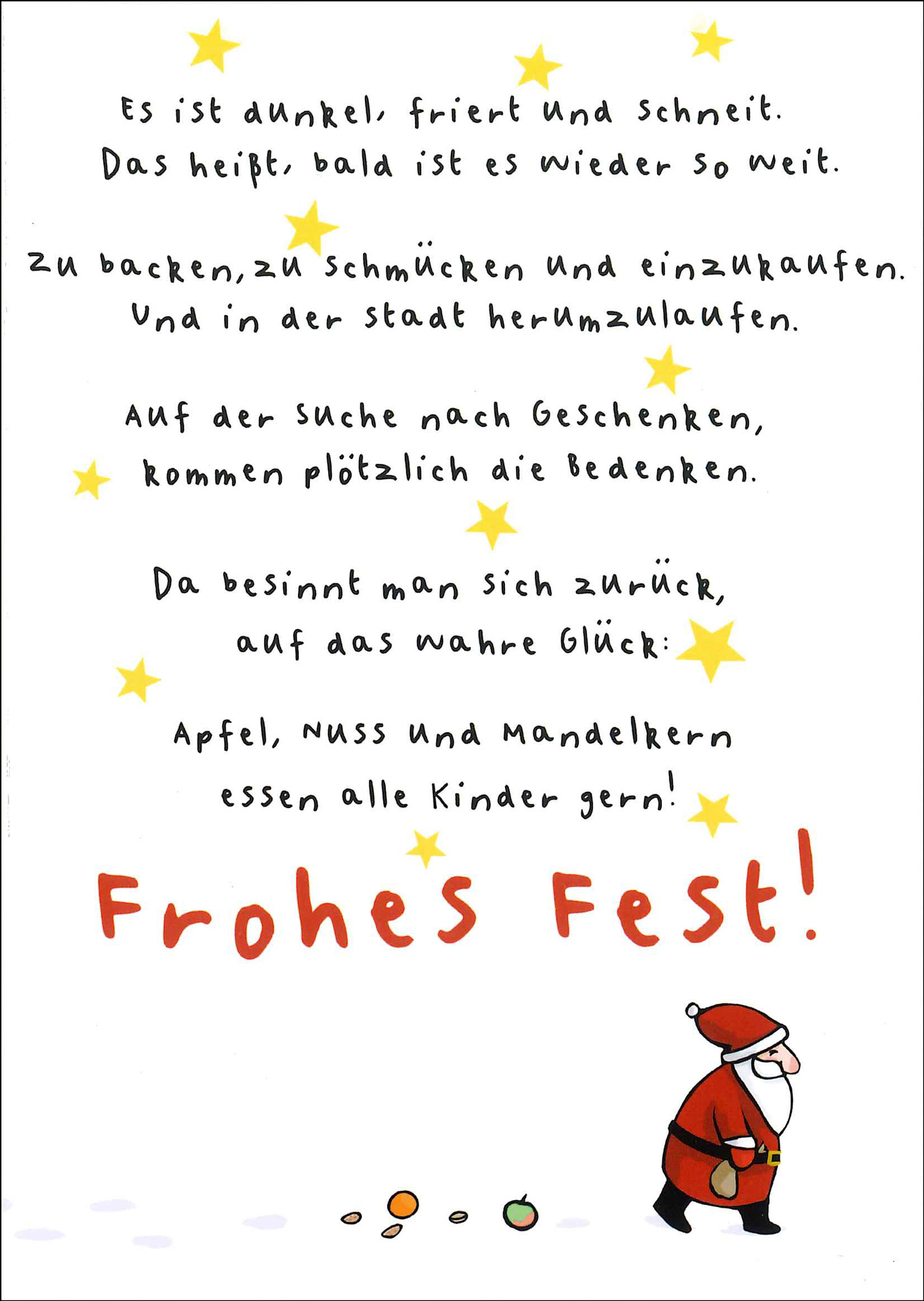 Postkarte 'Apfel Nuss und Mandelkern'