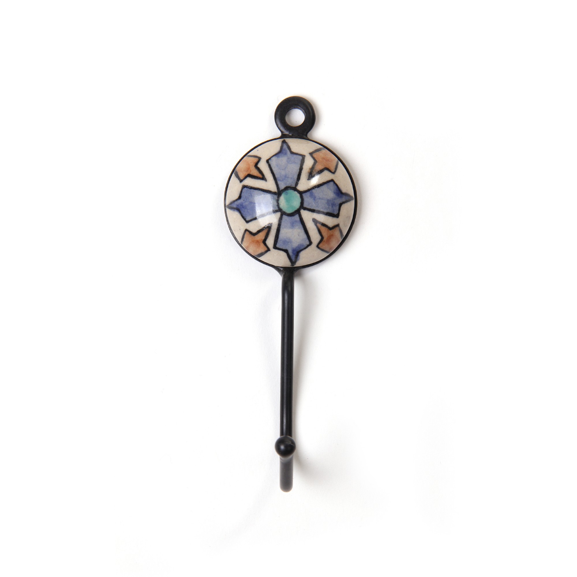 Wandhaken 1fach, multicolor, H 15 cm, L 4,5 cm, B 4,5 cm